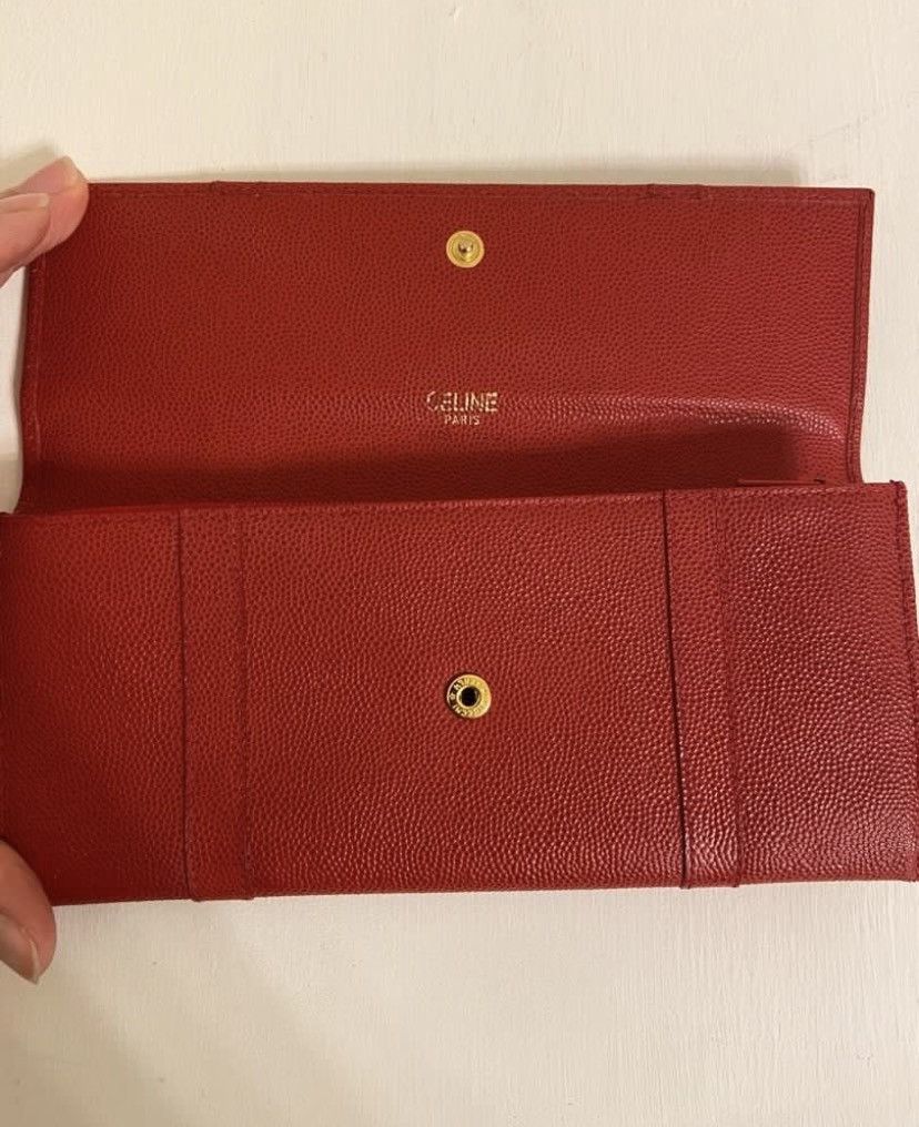 Celine Authentic Vintage CELINE Triomphe Wallet-Grained Calfskin Size ONE SIZE - 5 Thumbnail