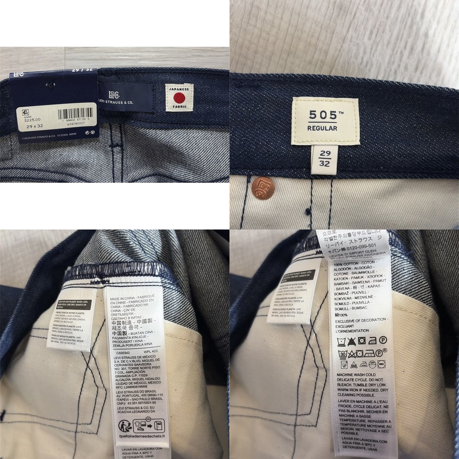 Levi's VINTAGE Levi's 505 Regular Japanese Selvedge Denim Jeans Men 29 x 32 Blue Straight NWT Rare Size US 29 - 8 Thumbnail