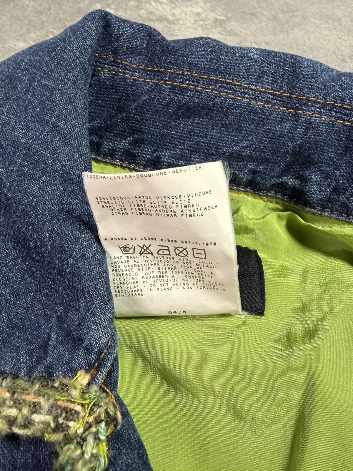 Dolce & Gabbana 00s D&G Dolce & Gabbana Tweed Trim Short Denim Jacket S Size S / US 4 / IT 40 - 10 Thumbnail