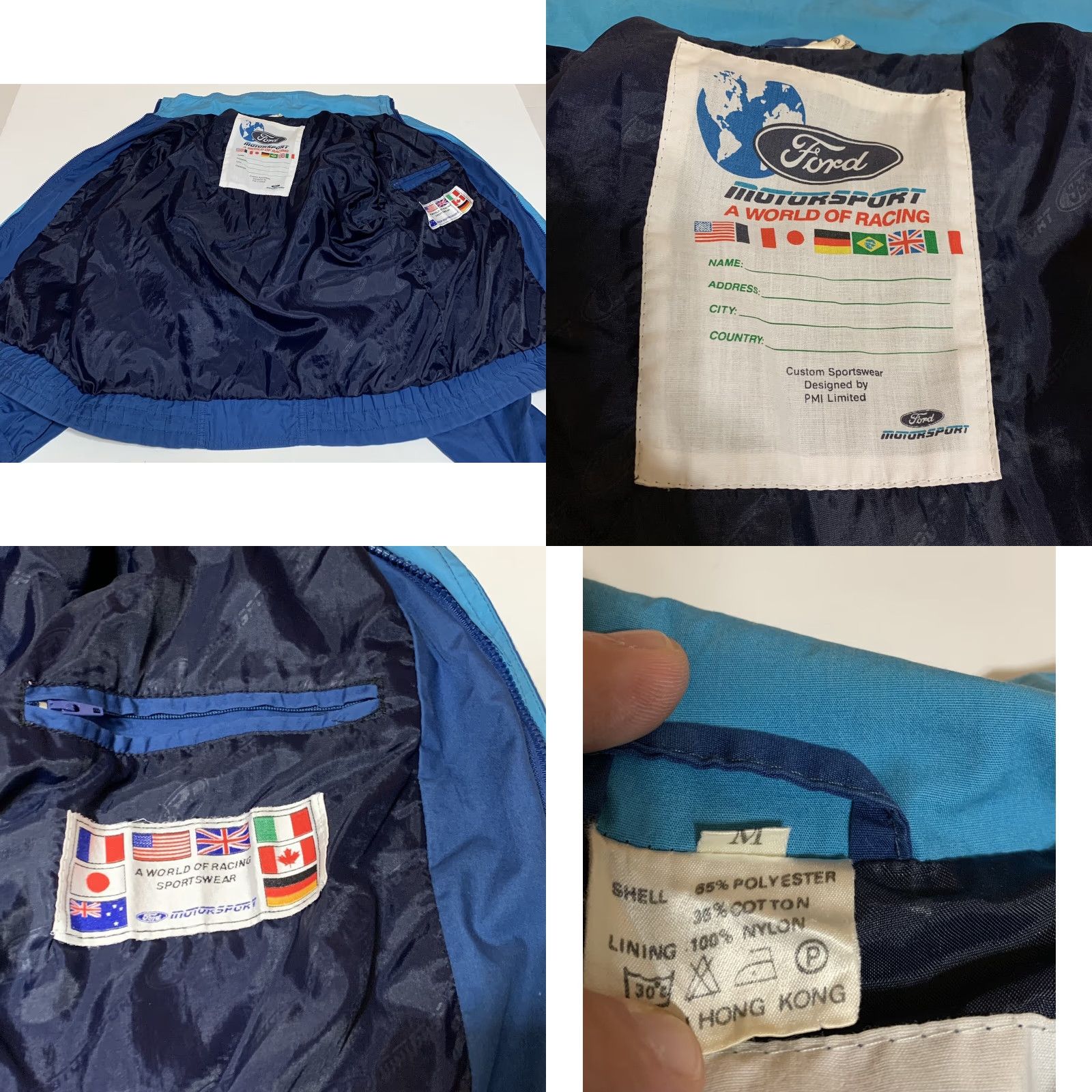Ford VINTAGE Ford Mustang Mens M Blue Full Zip Jacket Embroidered Mustang Logo Retro Cars Theme Size US M / EU 48-50 / 2 - 8 Thumbnail