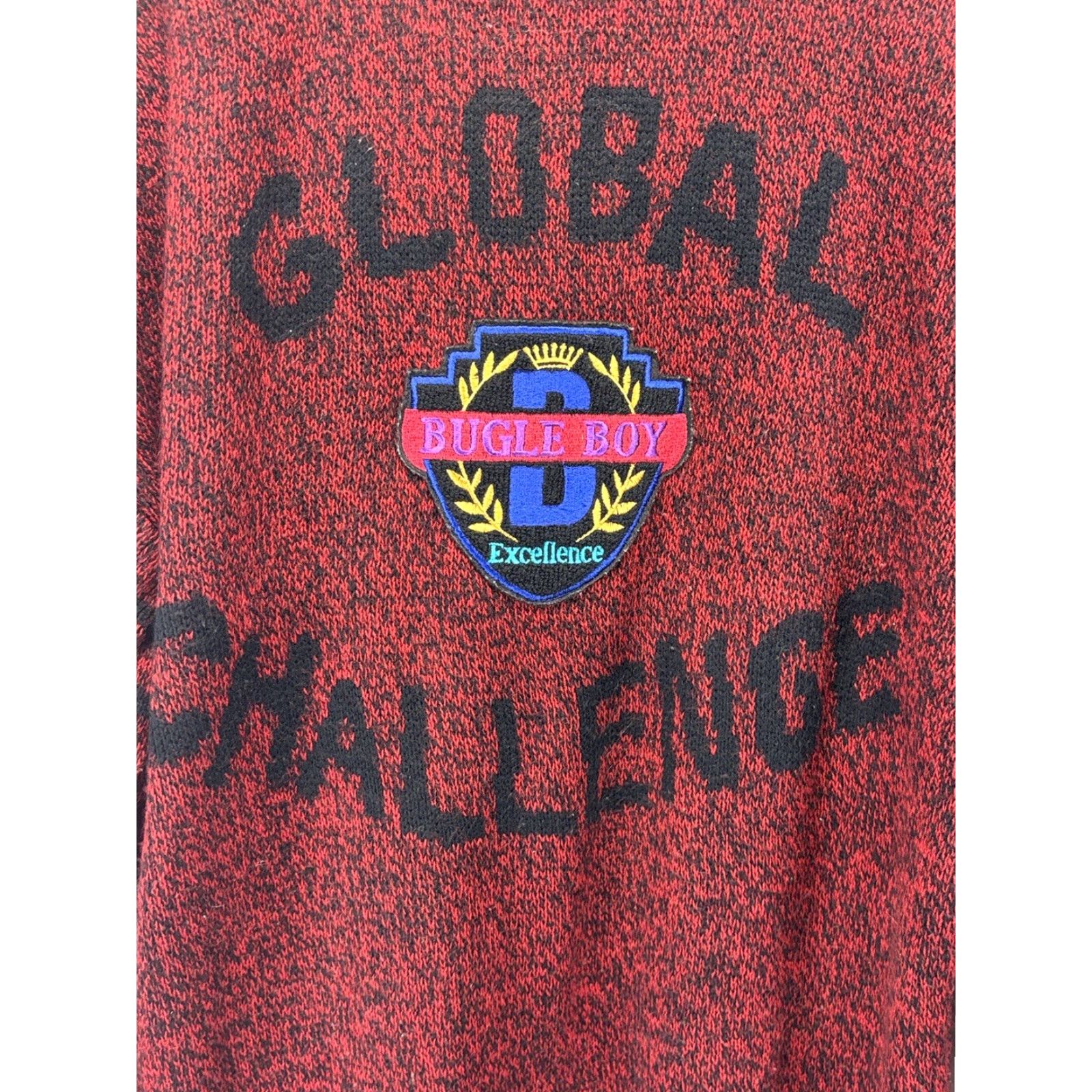 Bugle Boy VINTAGE Bugle Boy Cardigan Sweater Mens L Red Black 90s Knit V-Neck Long Sleeve Size US L / EU 52-54 / 3 - 4 Thumbnail
