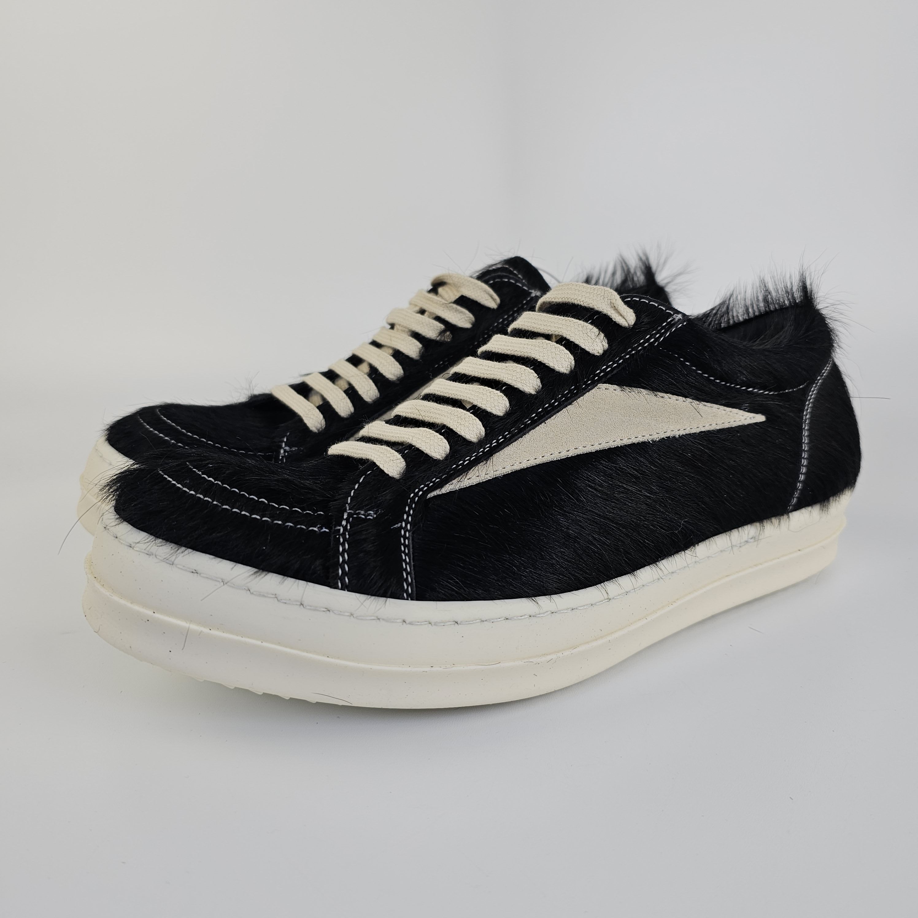 image of Rick Owens Black/milk Vintage Ponyhair Sneakers New Size 40, Men's