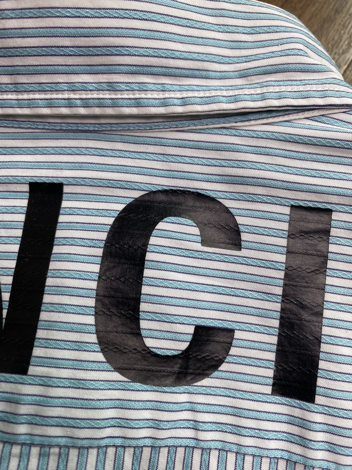 Balenciaga 2017 Balenciaga Archetype Striped Textured Oversize Shirt Size US L / EU 52-54 / 3 - 5 Thumbnail