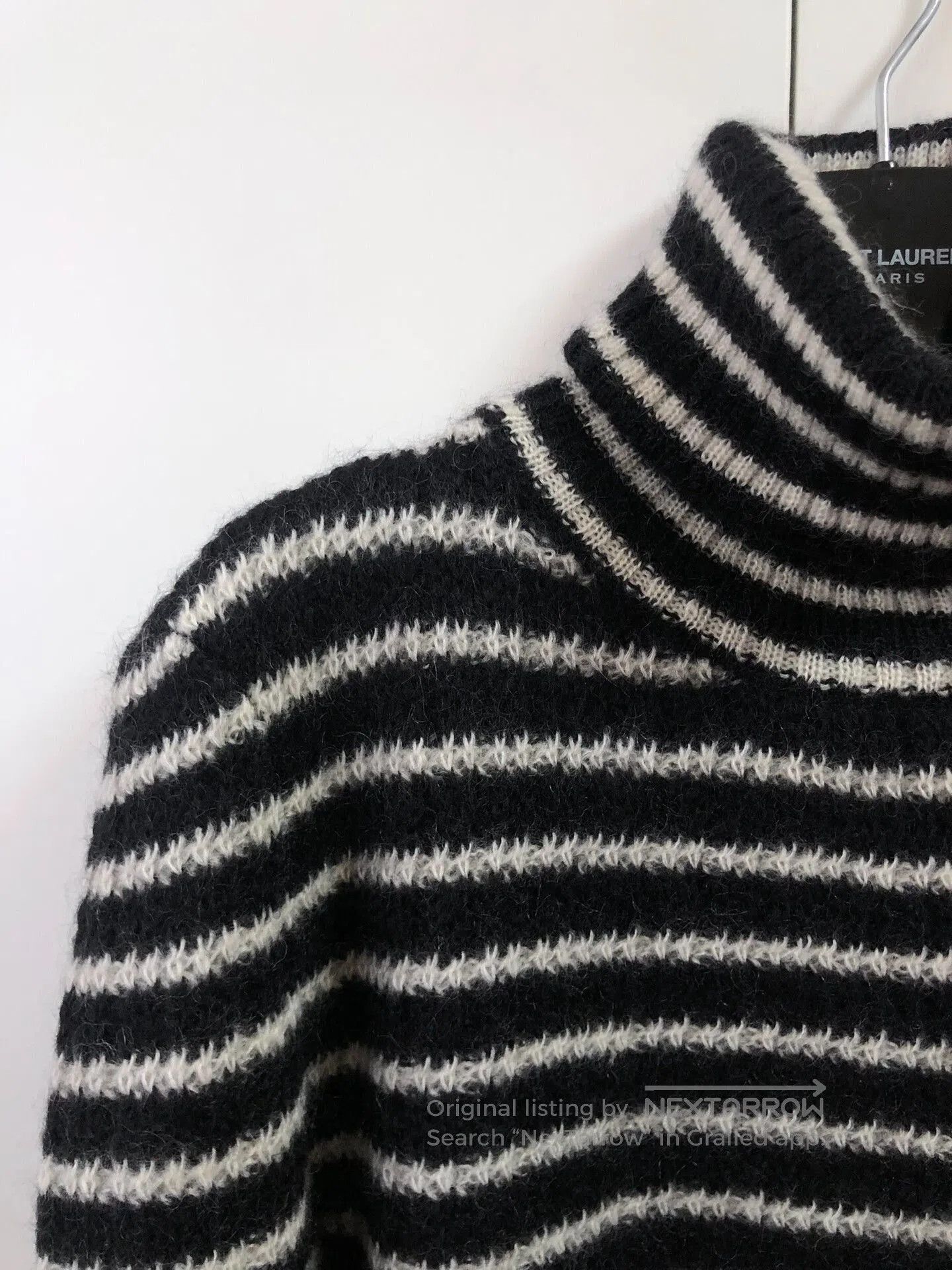 Saint Laurent Paris black and white striped turtleneck sweater. Size US S / EU 44-46 / 1 - 3 Thumbnail