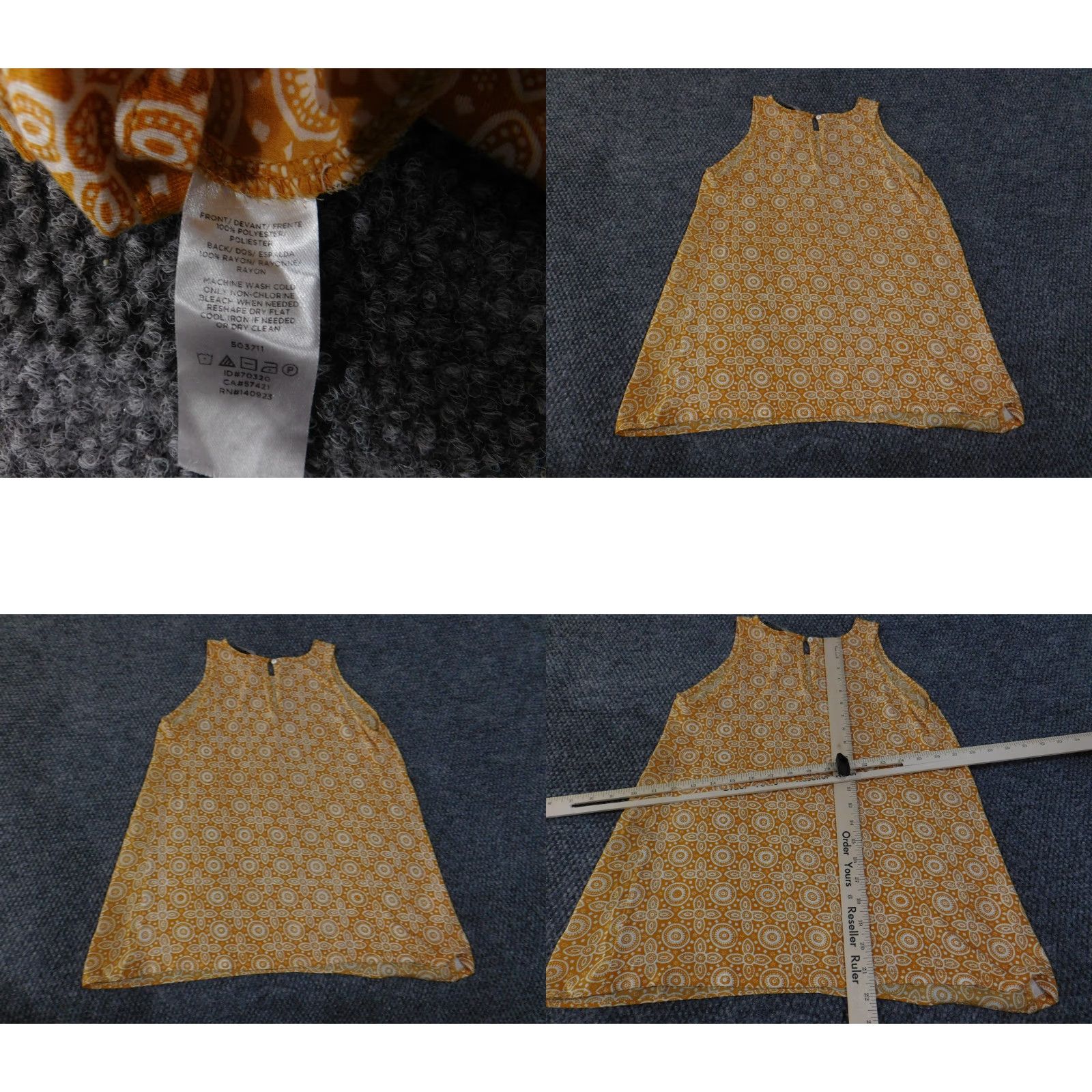 Loft LOFT Womens XS Yellow White Sleeveless Geometric Print Shift Dress Top Blouse Size XS / US 0-2 / IT 36-38 - 8 Thumbnail