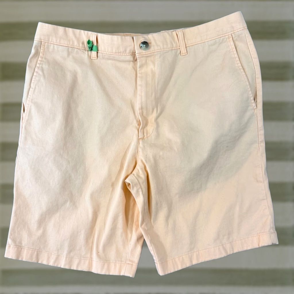 Roundtree & Yorke Roundtree & Yorke Chino Shorts Mens 36 Coral Stretch Flat Front Slash Pockets Regular Inseam 9in Casual Summer Size US 36 / EU 52 - 1 Thumbnail