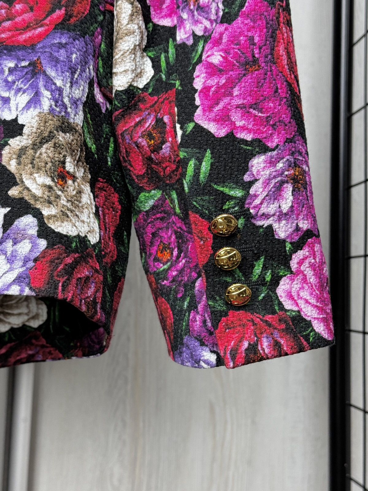 Escada Escada Dinavia Floral-print Hammered Cotton Viscose Jacket Size L / US 10 / IT 46 - 9 Thumbnail