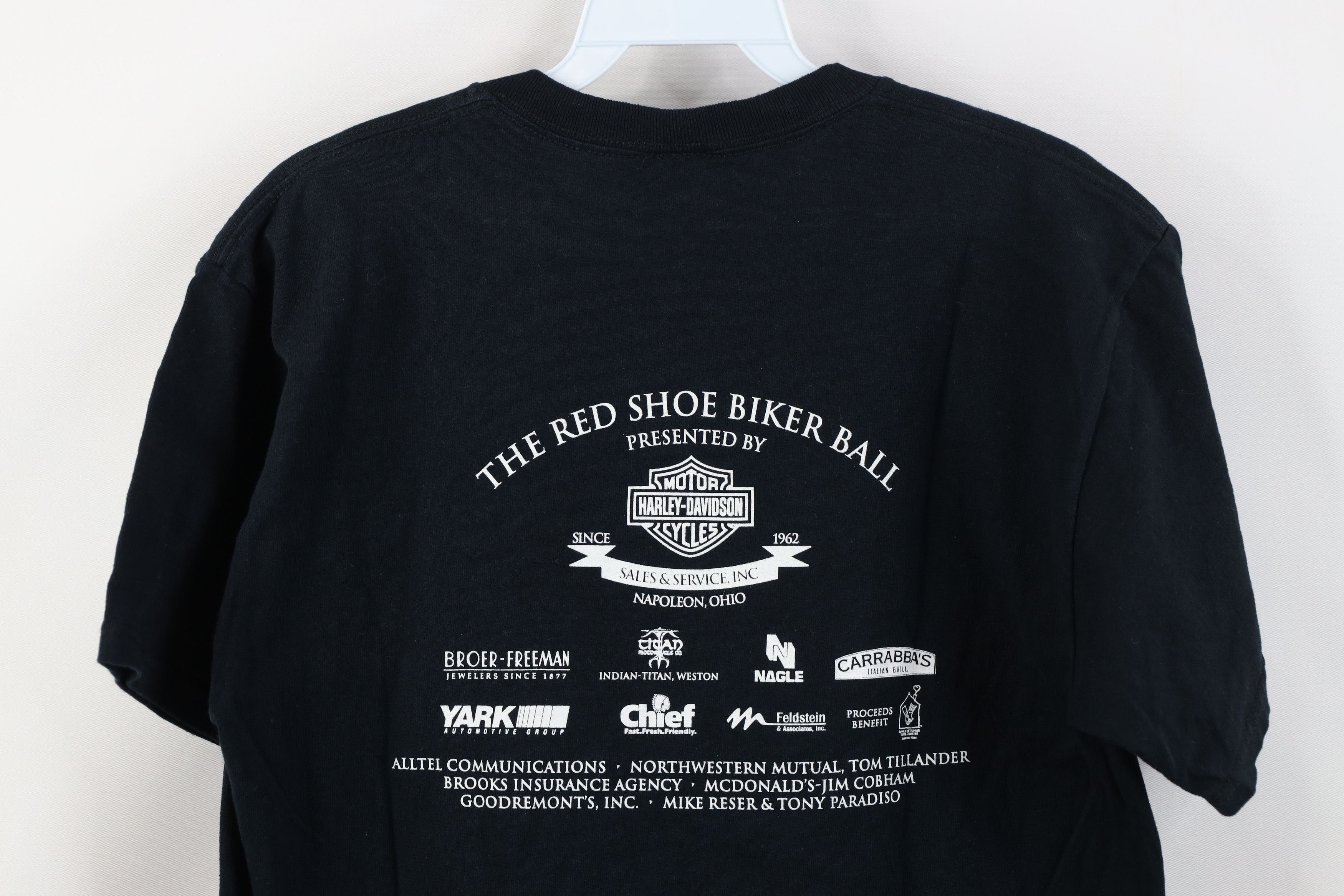 Harley Davidson Vintage Y2K Harley Davidson The Red Shoe Biker Ball T-Shirt Size US S / EU 44-46 / 1 - 12 Thumbnail