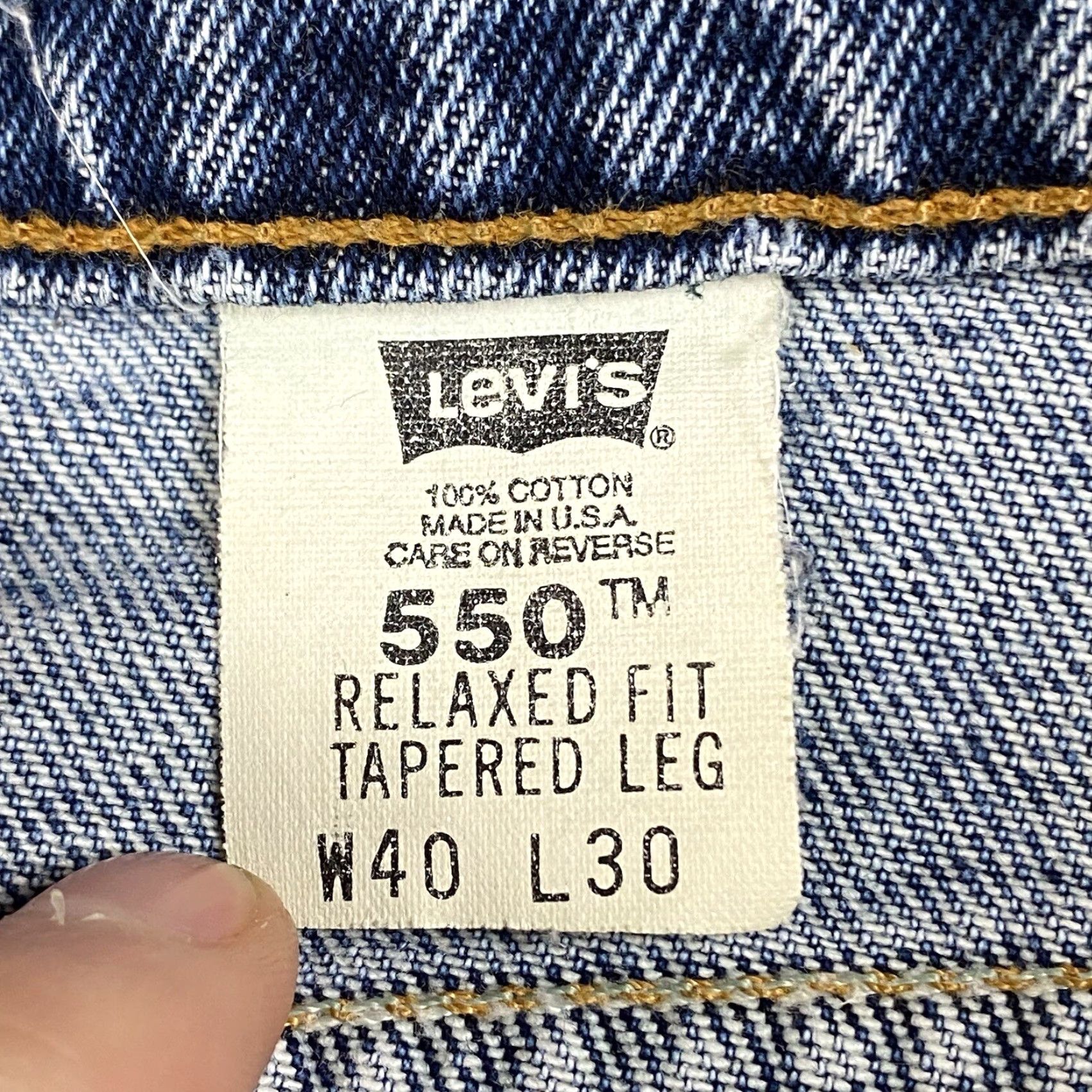 Levi's VINTAGE Levi's 550 Jeans Men 40x30 Relaxed Fit Tapered Leg Blue 90s Denim Distressed Size US 40 / EU 56 - 4 Thumbnail