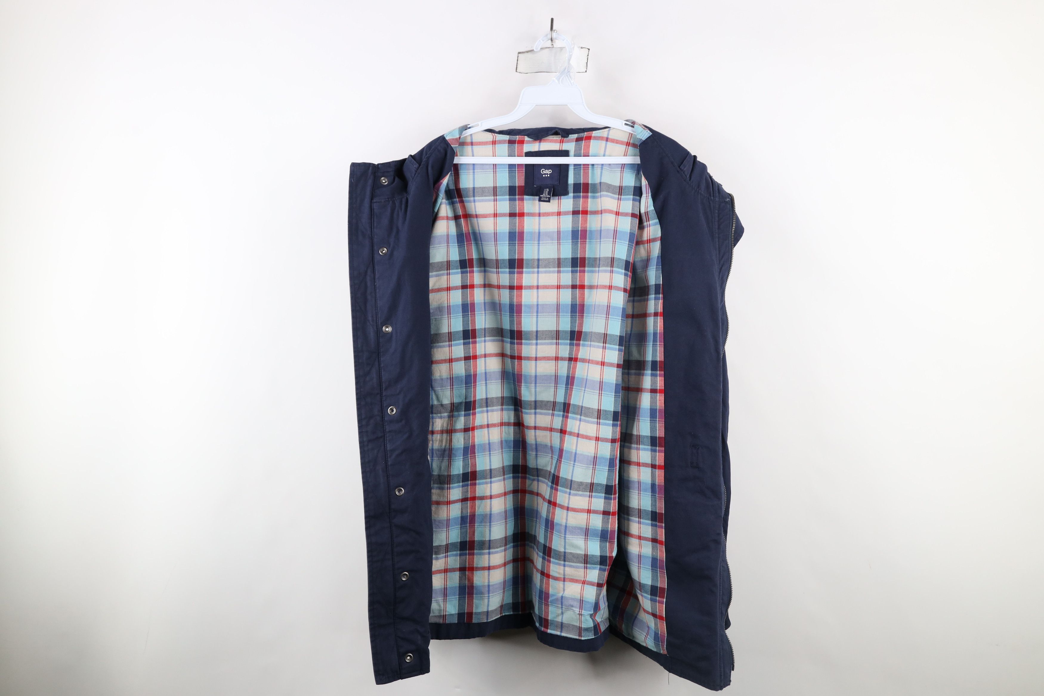Gap × Vintage Vintage Y2K Gap Flannel Lined Hooded Utility Parka Jacket Size US XL / EU 56 / 4 - 9 Thumbnail