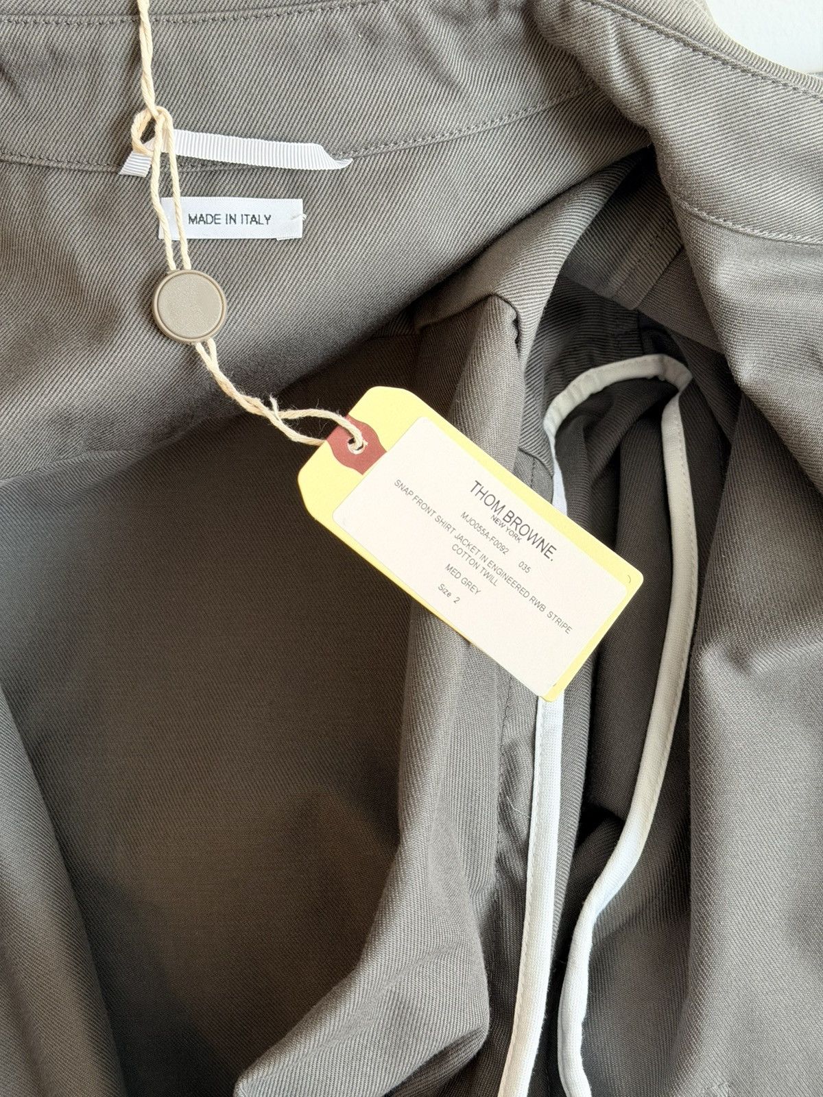 Thom Browne Thom Browne Stripe Twill Snap Front Shirt Jacket Size US M / EU 48-50 / 2 - 6 Thumbnail