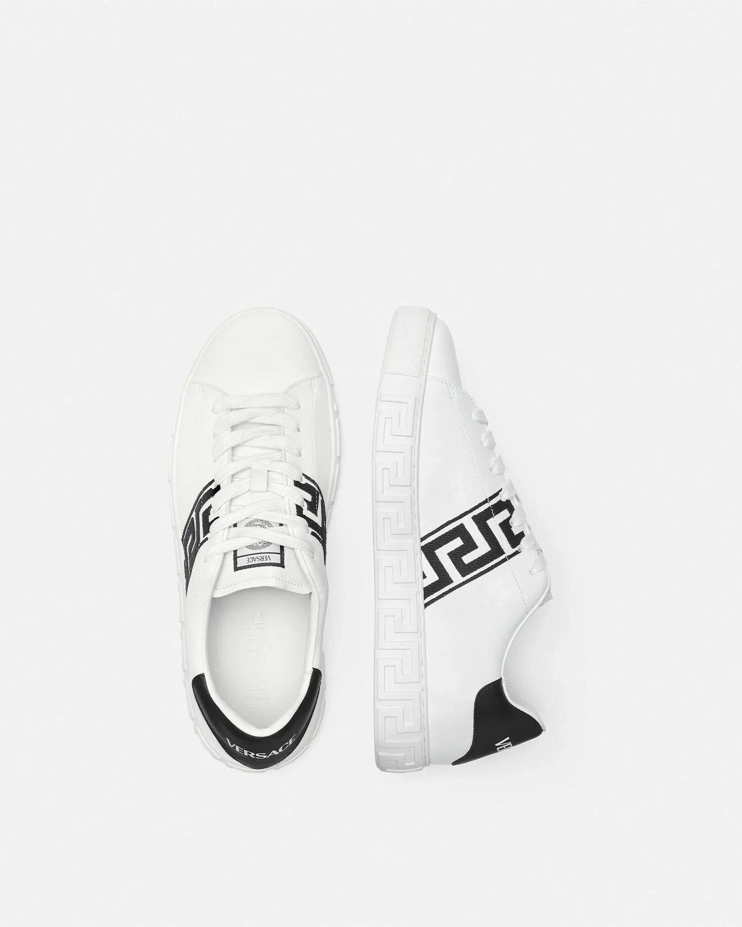 Versace os11x0326 Embroidered Greca Sneakers in White/Black Size US 8 / EU 41 - 4 Thumbnail