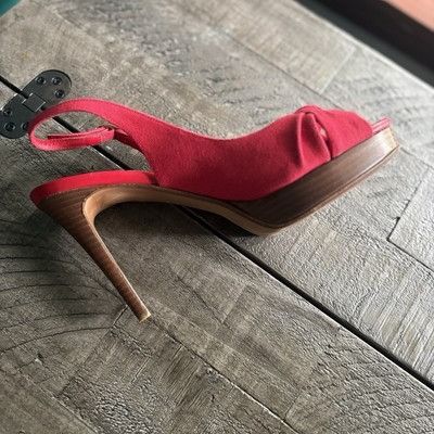 Ralph Lauren Ralph Lauren Collection Womens Knot Slingback Heels Red Made Size US 9.5 / IT 39.5 - 3 Thumbnail