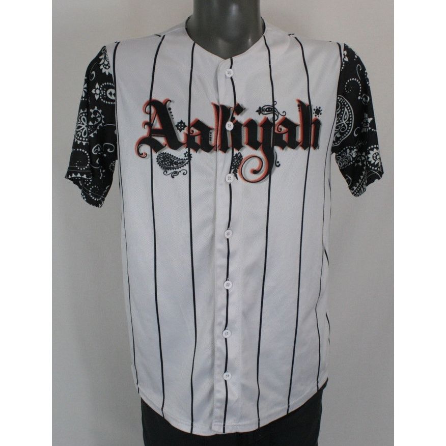 Vintage Aaliyah Baseball Jersey Shirt Double Sided Graphic Button Up Size US S / EU 44-46 / 1 - 2 Thumbnail