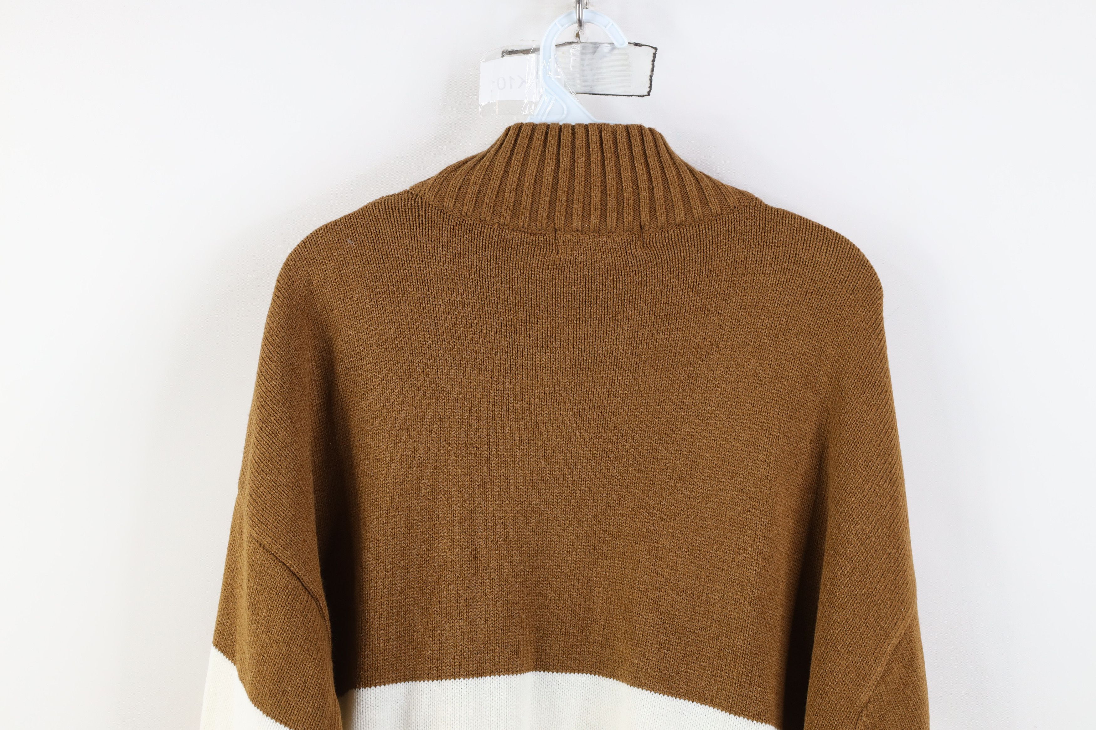 Vintage 90s Y2K Streetwear Ribbed Knit Mock Neck Sweater