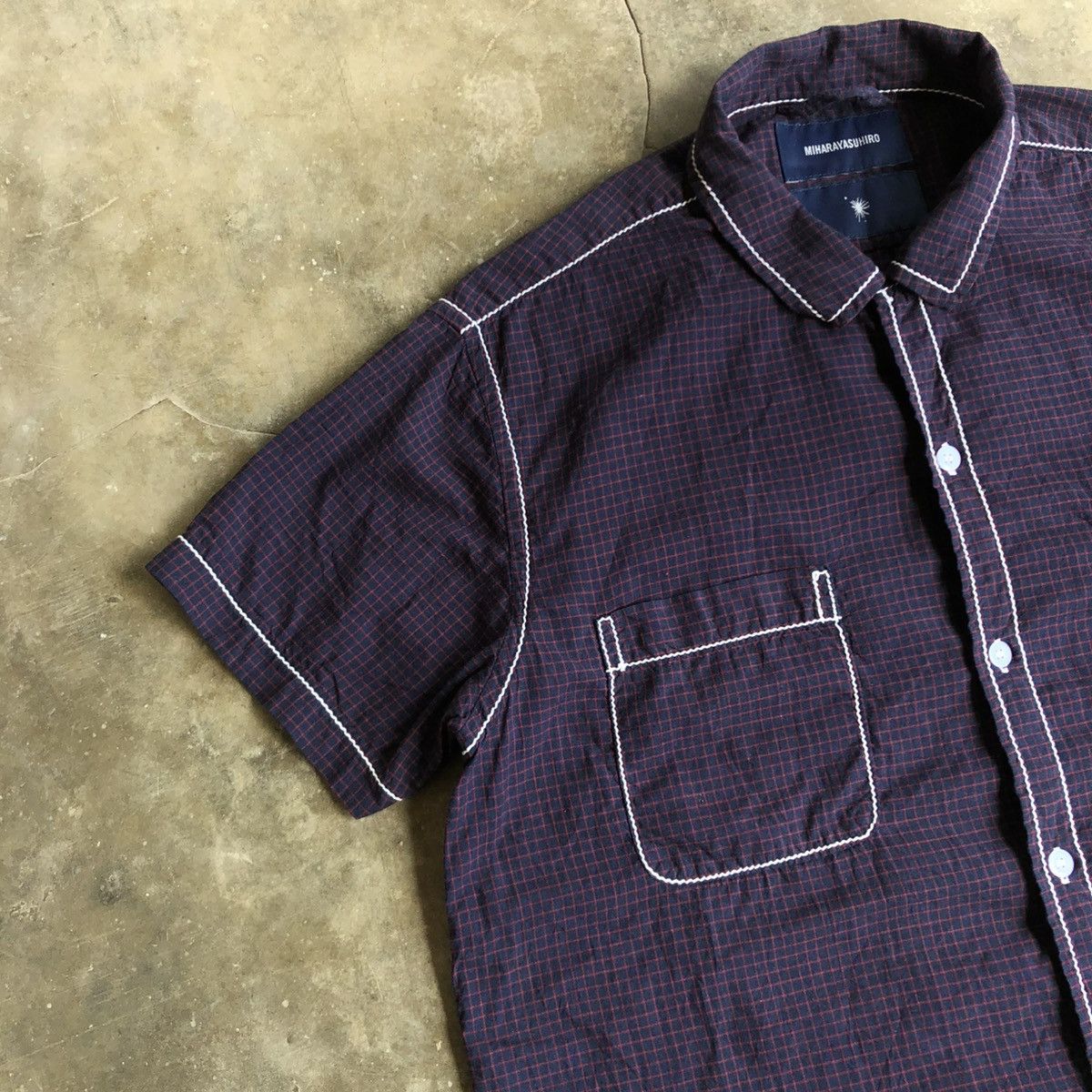 Maison MIHARA YASUHIRO 🇯🇵 Miharayasuhiro Japan Contrast Stitch Plaid Shirt Size US M / EU 48-50 / 2 - 7 Thumbnail