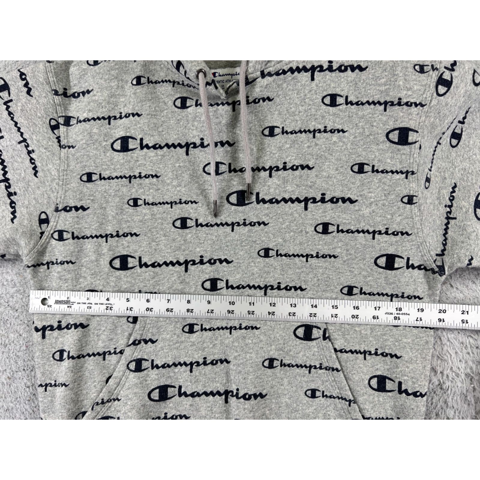 Champion Champion Hoodie Adult Small Gray Logo Pullover Long Sleeve Crown Neck Drawstring Pocket Jersey Cotton Blend Regular Men's Size US S / EU 44-46 / 1 - 7 Thumbnail