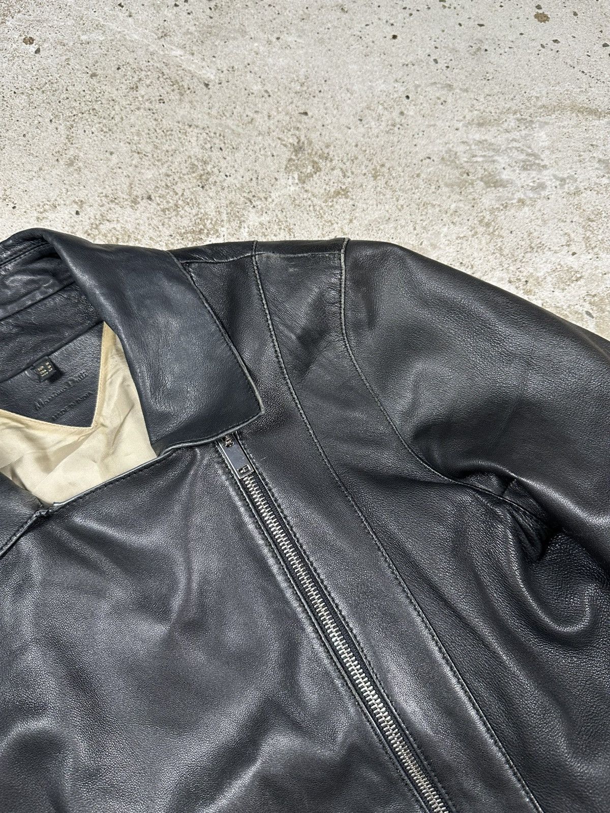 Massimo Dutti Massimo Dutti Black Sheep Leather Asymmetrical Moto Biker Size M / US 6-8 / IT 42-44 - 10 Thumbnail