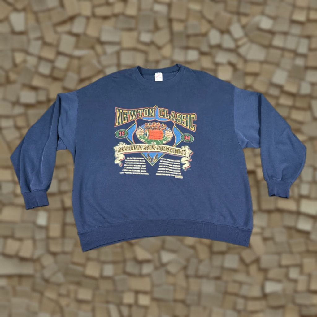 Jerzees VINTAGE Jerzees Marching Band Sweater Shirt Adult EXTRA LARGE Blue 90s Graphic Print Cotton Blend Crew Neck Long Sleeve Pullover USA Mens XL Size US XL / EU 56 / 4 - 1 Thumbnail
