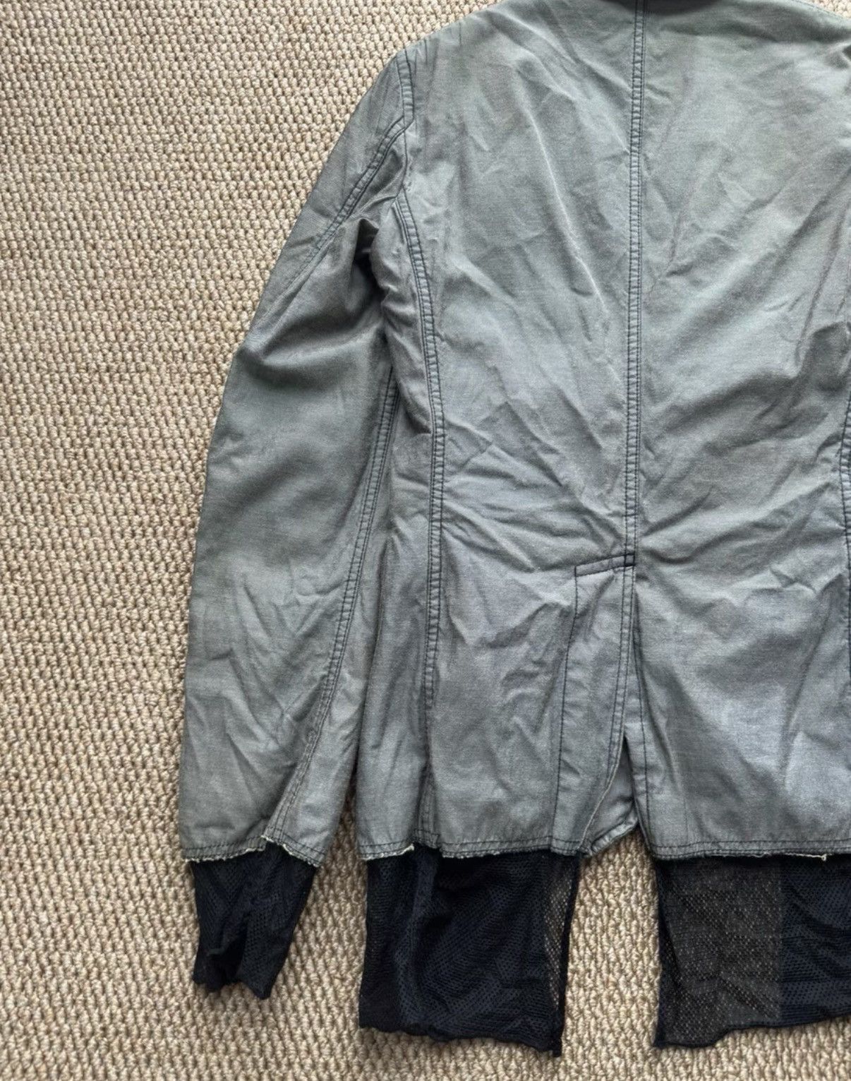 Comme des Garcons COMME des GARÇONS Grey Distressed Mesh Panel Jacket K23 Size US XS / EU 42 / 0 - 8 Thumbnail