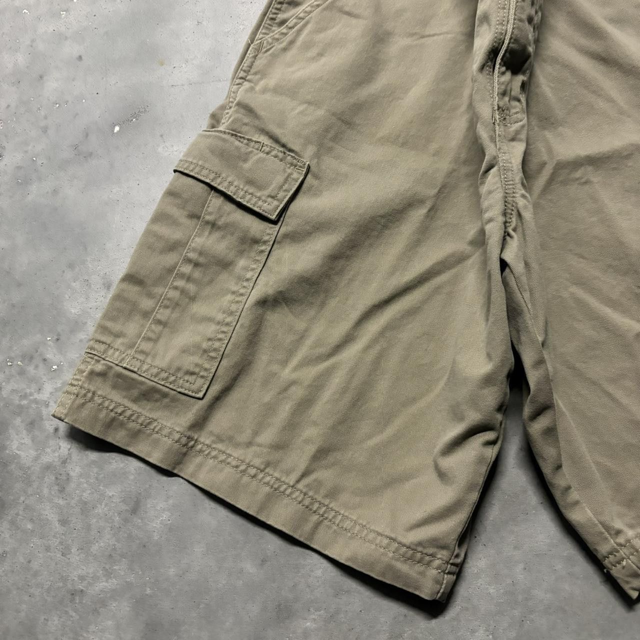 Japanese Brand × Vintage Crazy Vintage Y2K/2000s Baggy Khaki Skater Style Workwear Cargo Shorts! Size US 36 / EU 52 - 3 Thumbnail