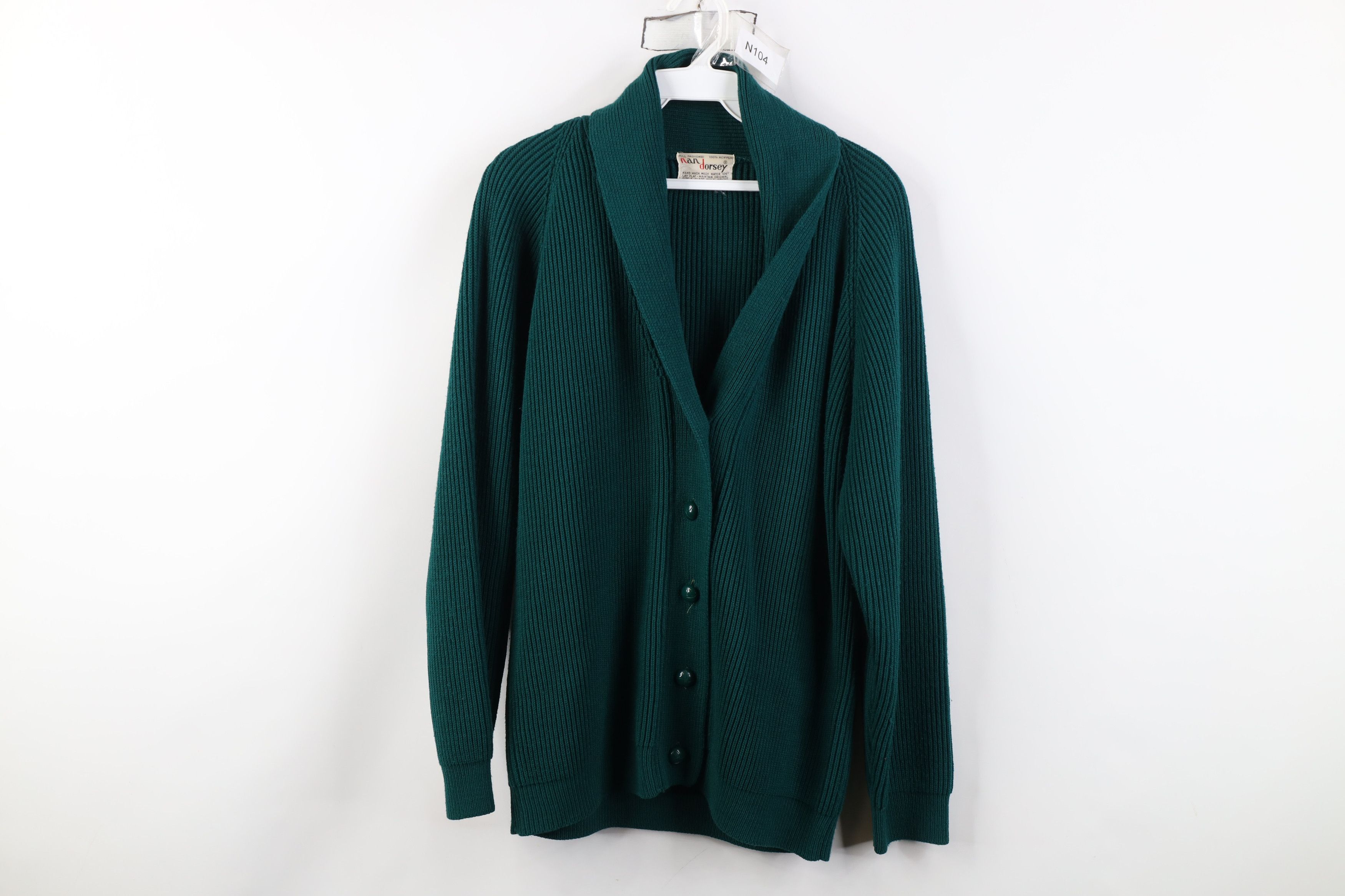Vintage Vintage 70s Streetwear Blank Chunky Ribbed Knit Cardigan Size M / US 6-8 / IT 42-44 - 1 Thumbnail