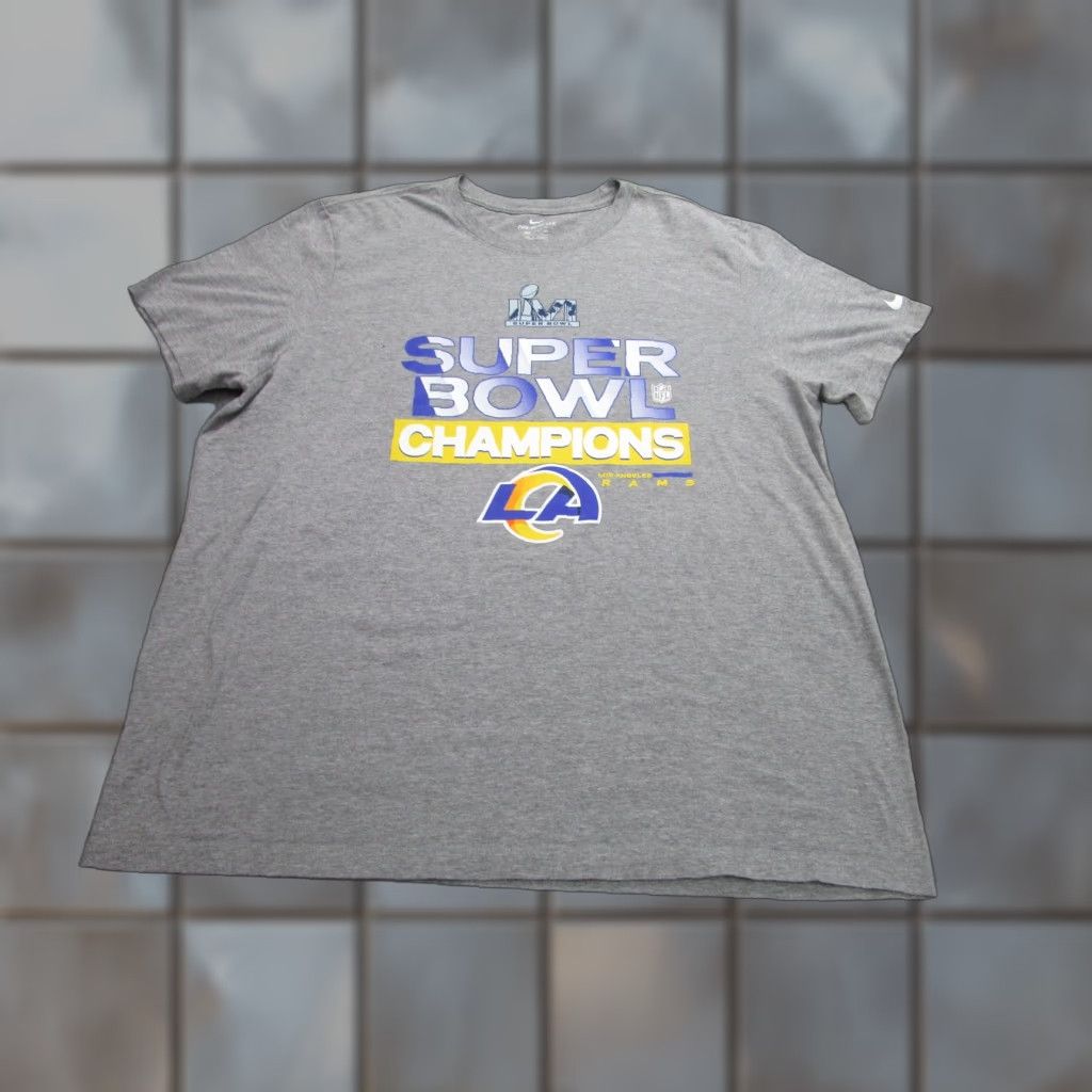 Nike Los Angeles Rams Shirt Mens 2XL Gray Super Bowl Champions Nike NFL Graphic Tee Size US XXL / EU 58 / 5 - 1 Thumbnail