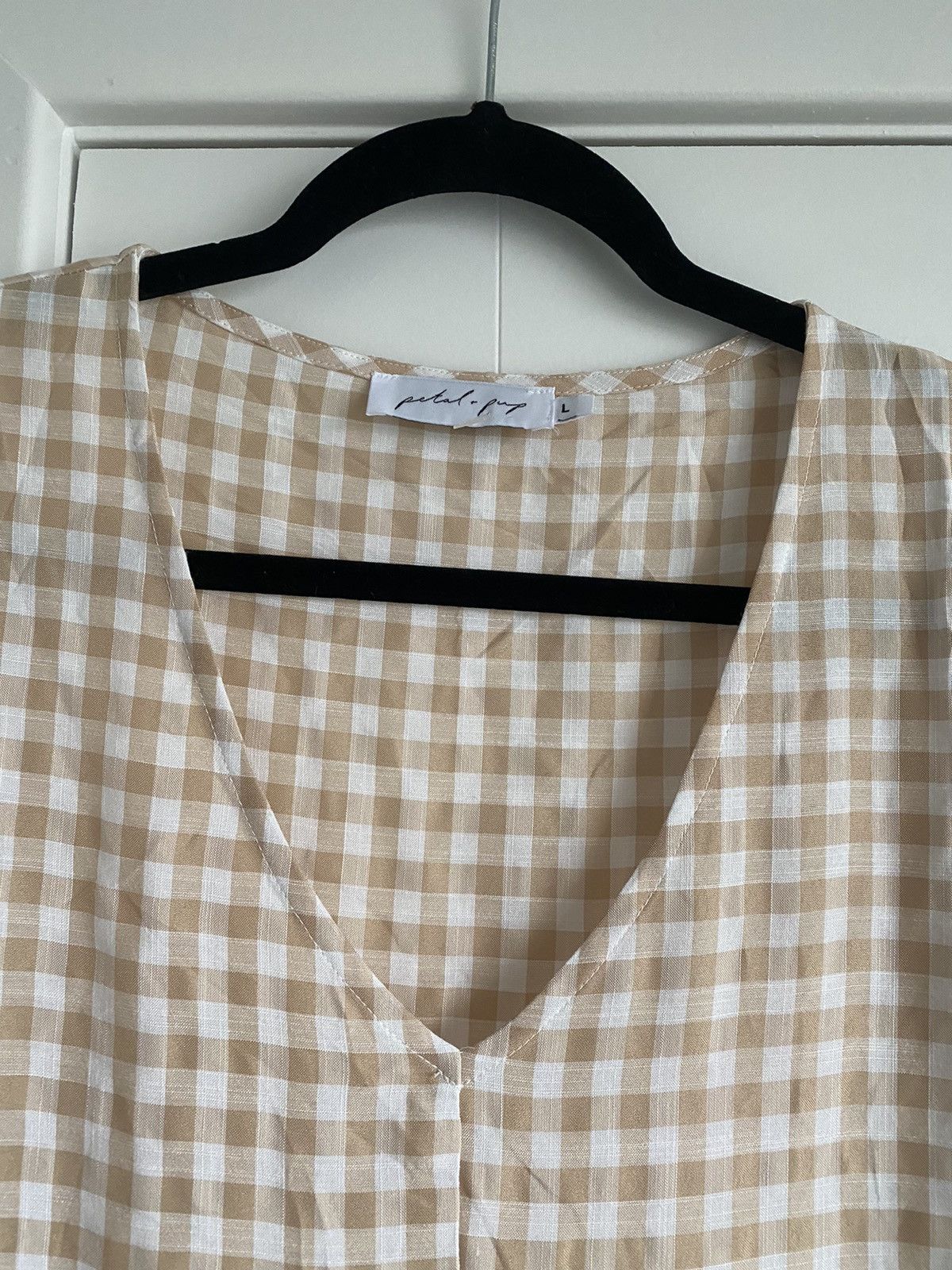 Other Petal And Pup Cream And White New Gingham Dress Sz L Size L / US 10 / IT 46 - 4 Thumbnail
