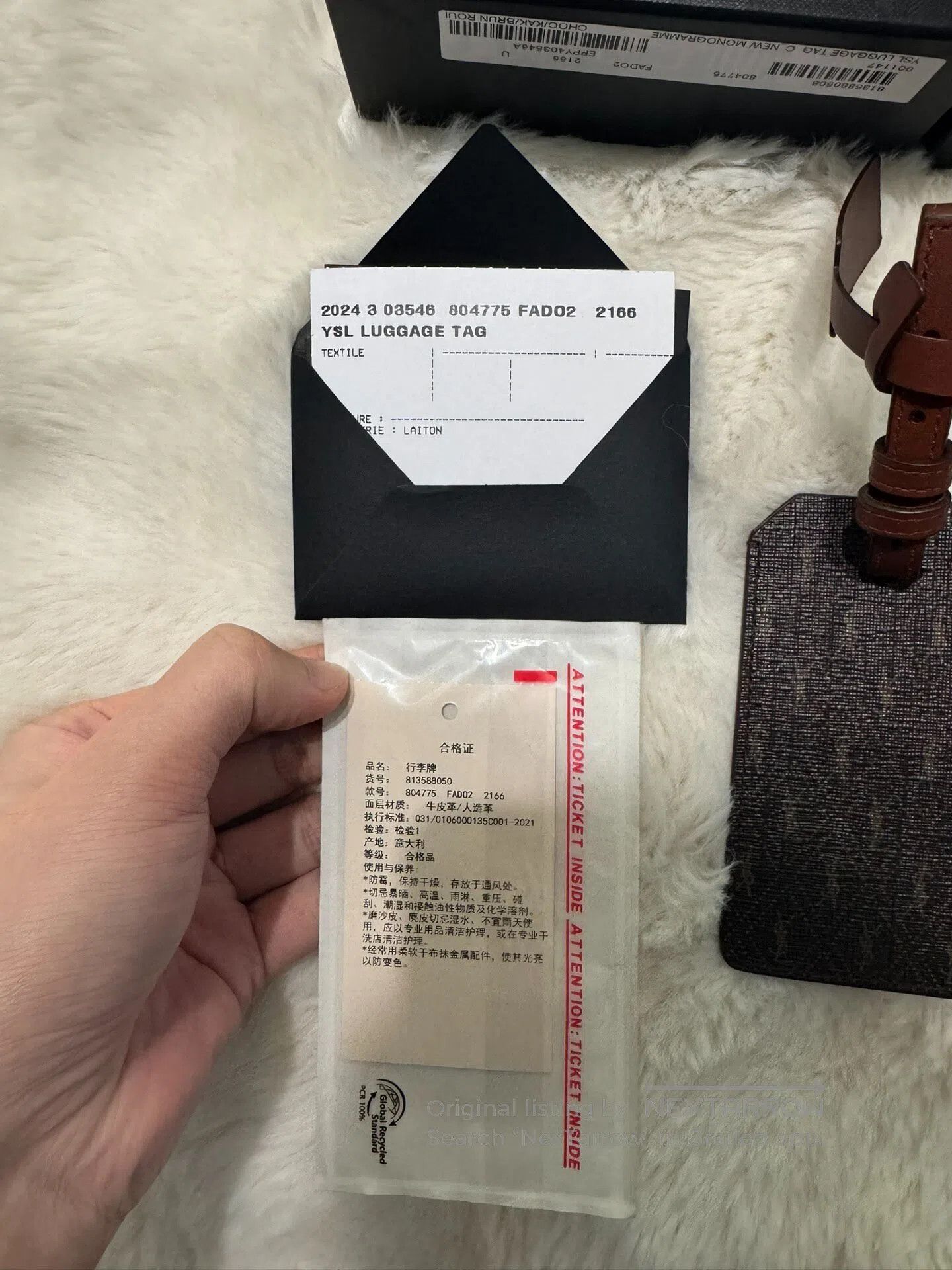 Saint Laurent Paris Saint Laurent Paris Vintage embroidered luggage tag| Size ONE SIZE - 5 Thumbnail