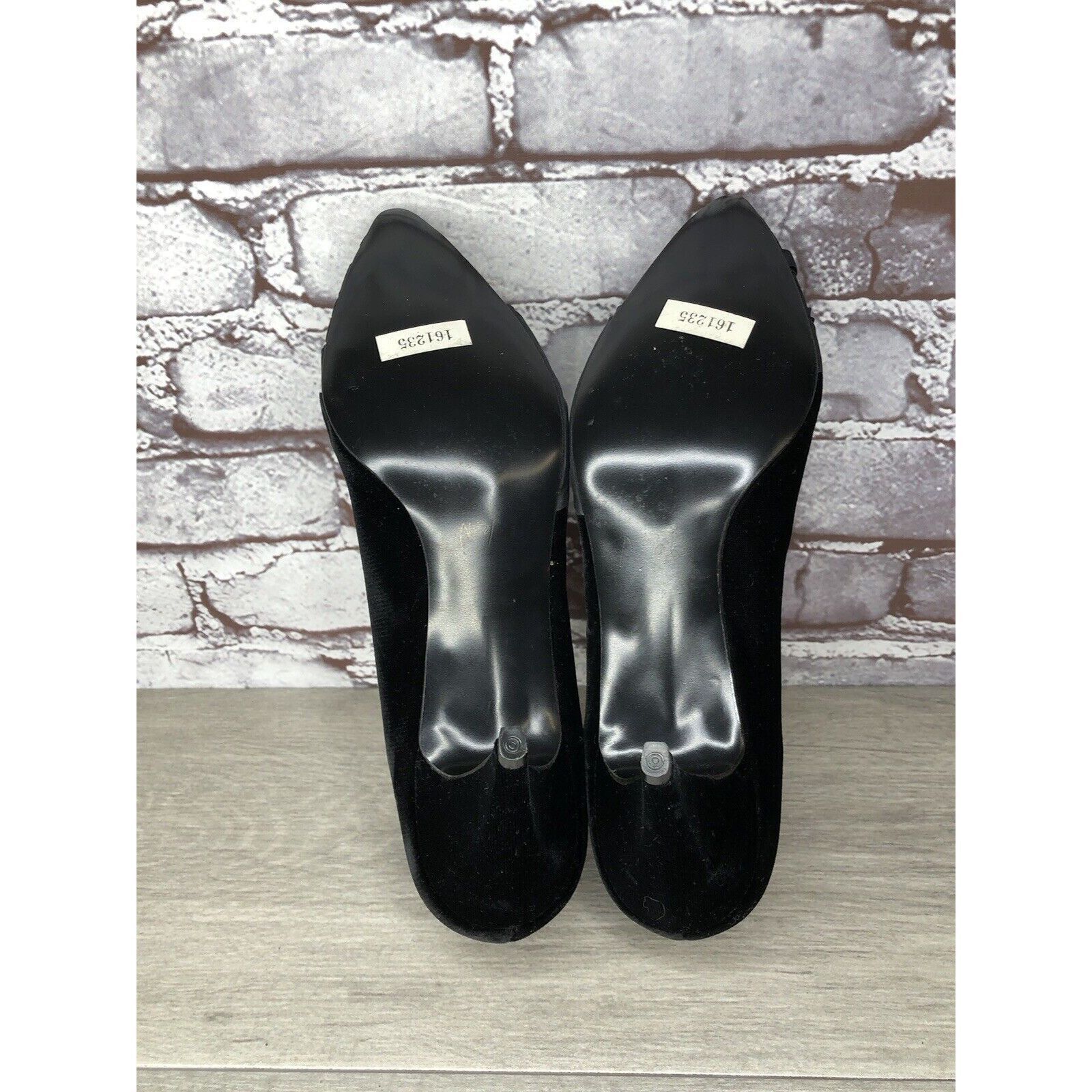 Other Private Collection Black Suede Rhinestone Pointed Toe Pumps Size US 9.5 / IT 39.5 - 13 Thumbnail