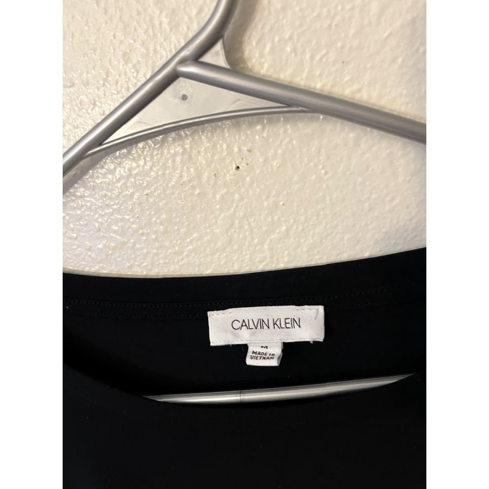 Calvin Klein Calvin Klein Blouse Short Puff Sleeve Top Slimming Black Medium Ruched Shine Slimming Invisible Fit Solutions Side Zipper Women Size M / US 6-8 / IT 42-44 - 3 Thumbnail