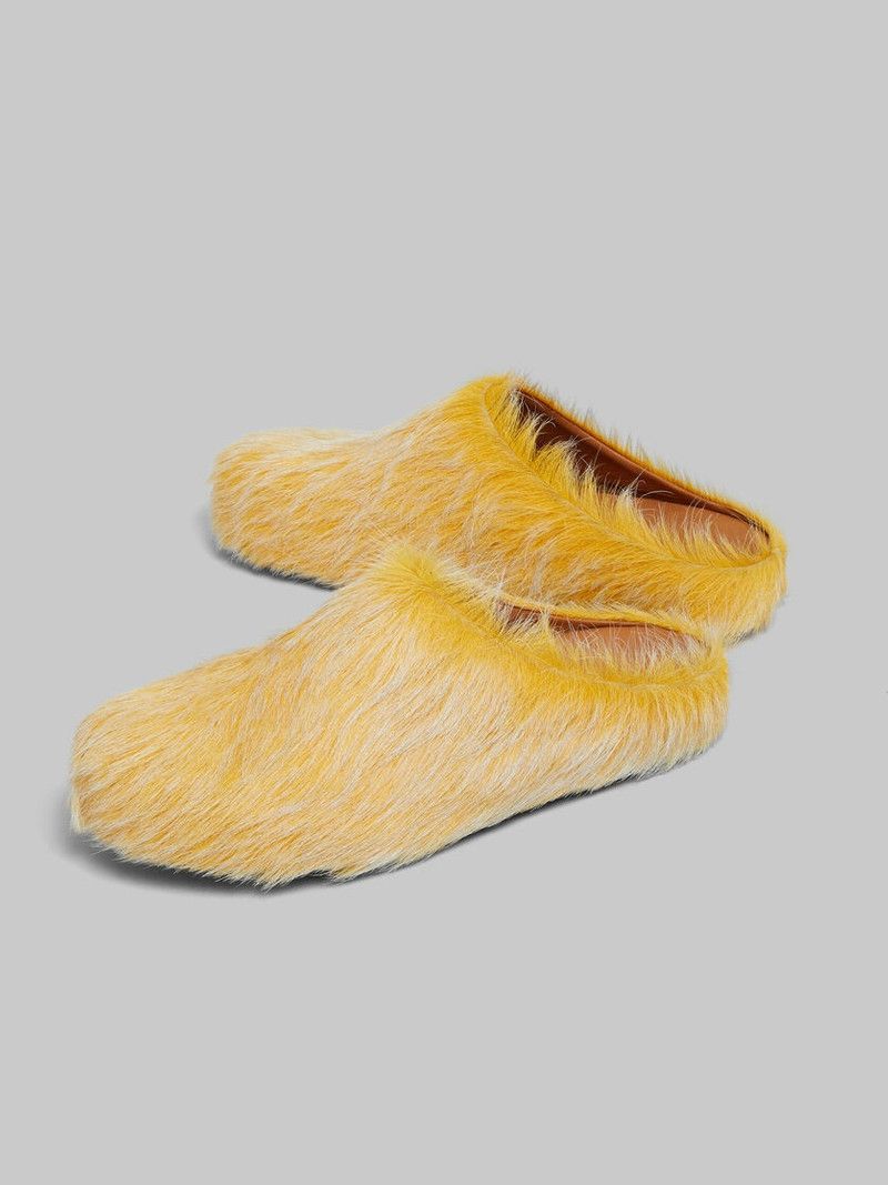 Marni o1f1d3z0526 Long-Haired Calfskin Fussbett Sabot in Yellow Size US 7 / IT 37 - 5 Thumbnail