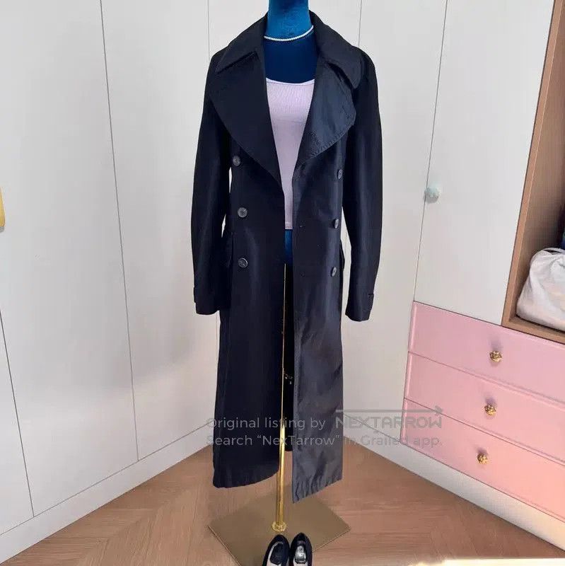 Yves Saint Laurent YSL Black Long Coat for Women . Size L / US 10 / IT 46 - 7 Thumbnail