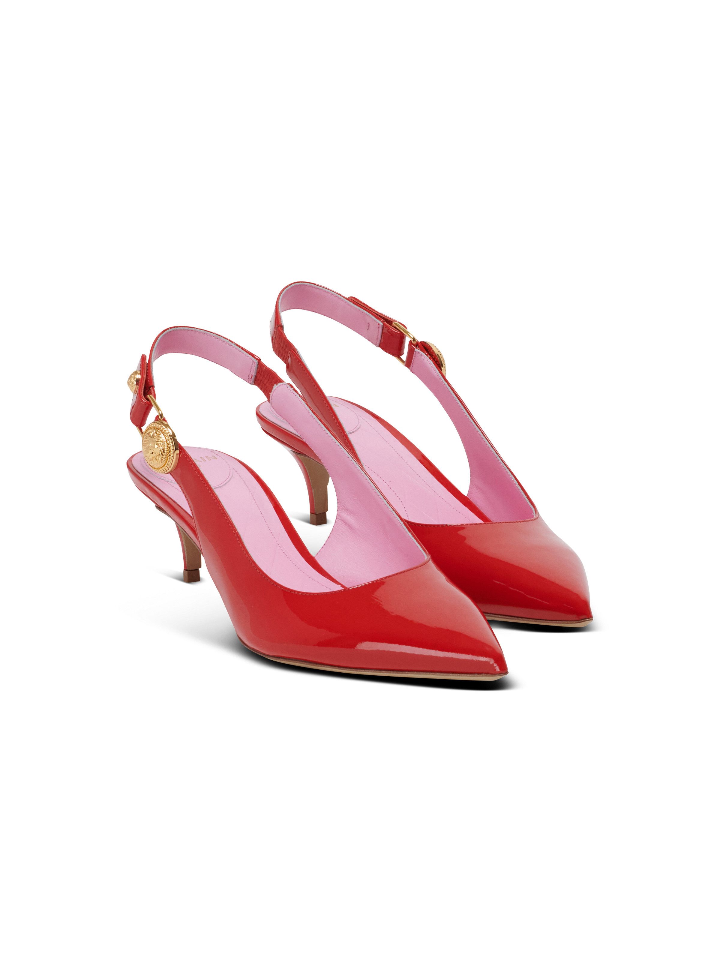 Balmain o1s1wg110925 Eva Patent Leather Slingback Pump in Red Size US 6 / IT 36 - 3 Thumbnail