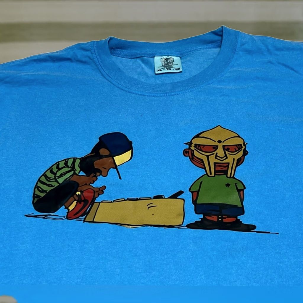 Comfort Colors MF DOOM X J. DILLA Cartoon Mashup Rap Shirt MEN XL Blue Comfort Colors MSR Size US XL / EU 56 / 4 - 1 Thumbnail