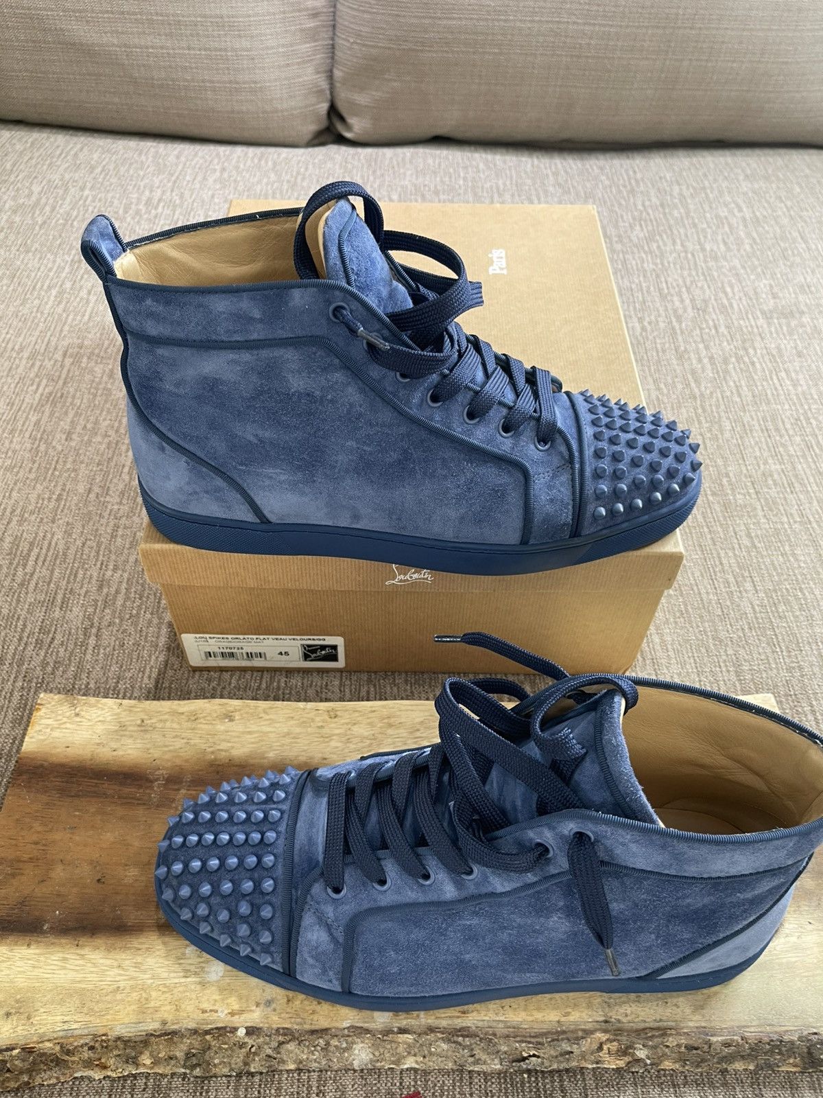 Christian Louboutin Christian Louboutin Lou Spikes Orlato Flat Veau Velours Size US 12 / EU 45 - 17 Thumbnail