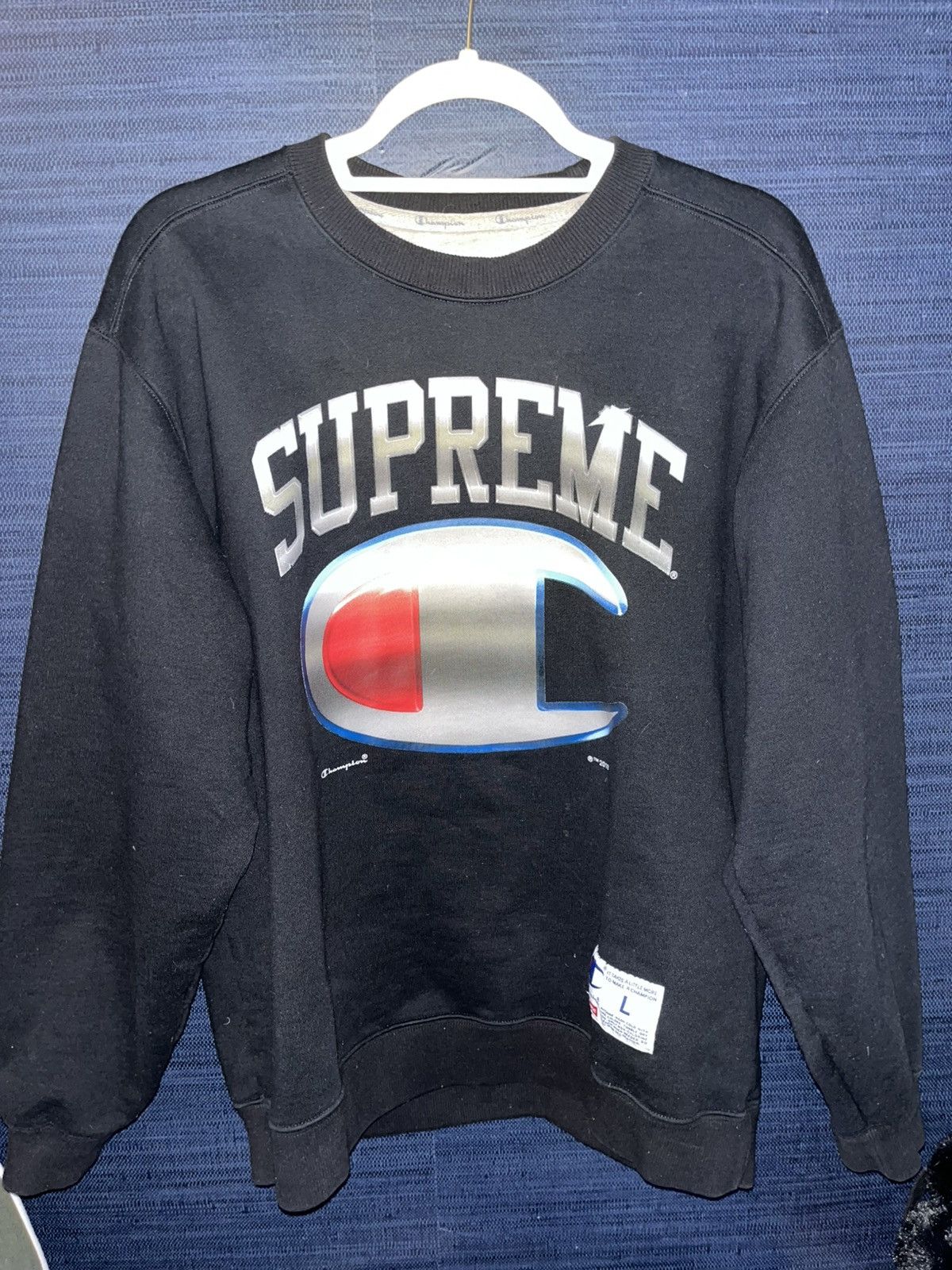 Supreme Champion 12AW Stars Crewneck L Supreme X Champion Crewneck