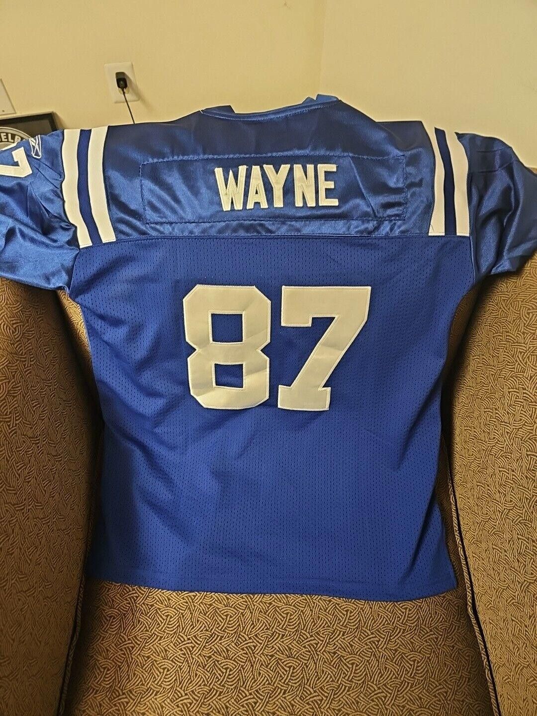Reebok NFL Reebok Onfield Stitched Colts Reggie Wayne Blue Youth XL Size ONE SIZE - 4 Thumbnail