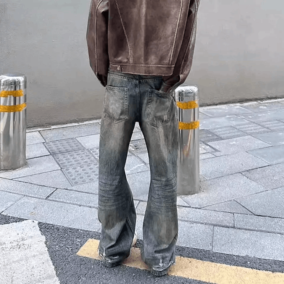 Japanese Brand × Vintage Vintage street washed and distressed micro flare jeans Size US 32 / EU 48 - 2 Thumbnail