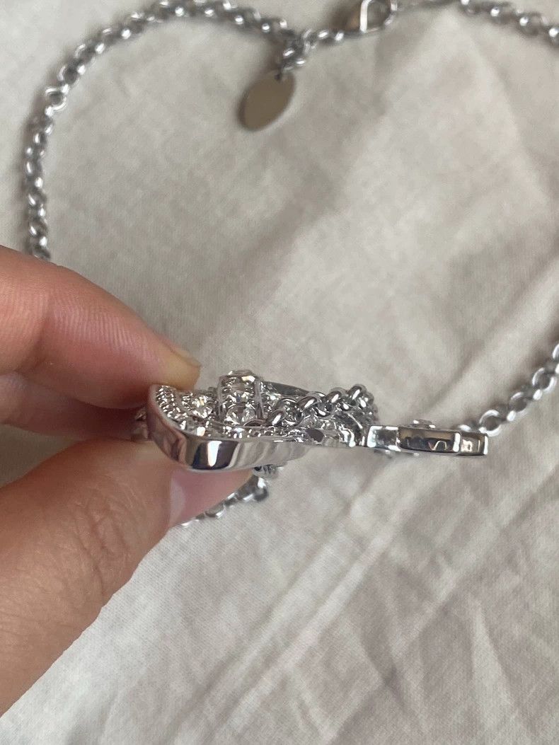 Vivienne Westwood Vivienne Westwood Large Saturn Diamond-studded Necklace Size ONE SIZE - 5 Thumbnail