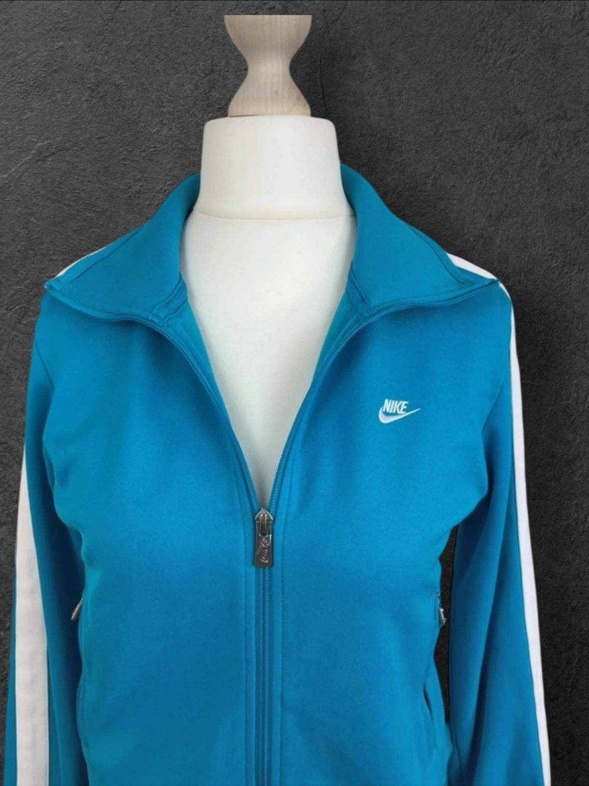 Nike Vintage 00s Nike Blue Womens Track Zip Sweatshirt M Size M / US 6-8 / IT 42-44 - 4 Thumbnail