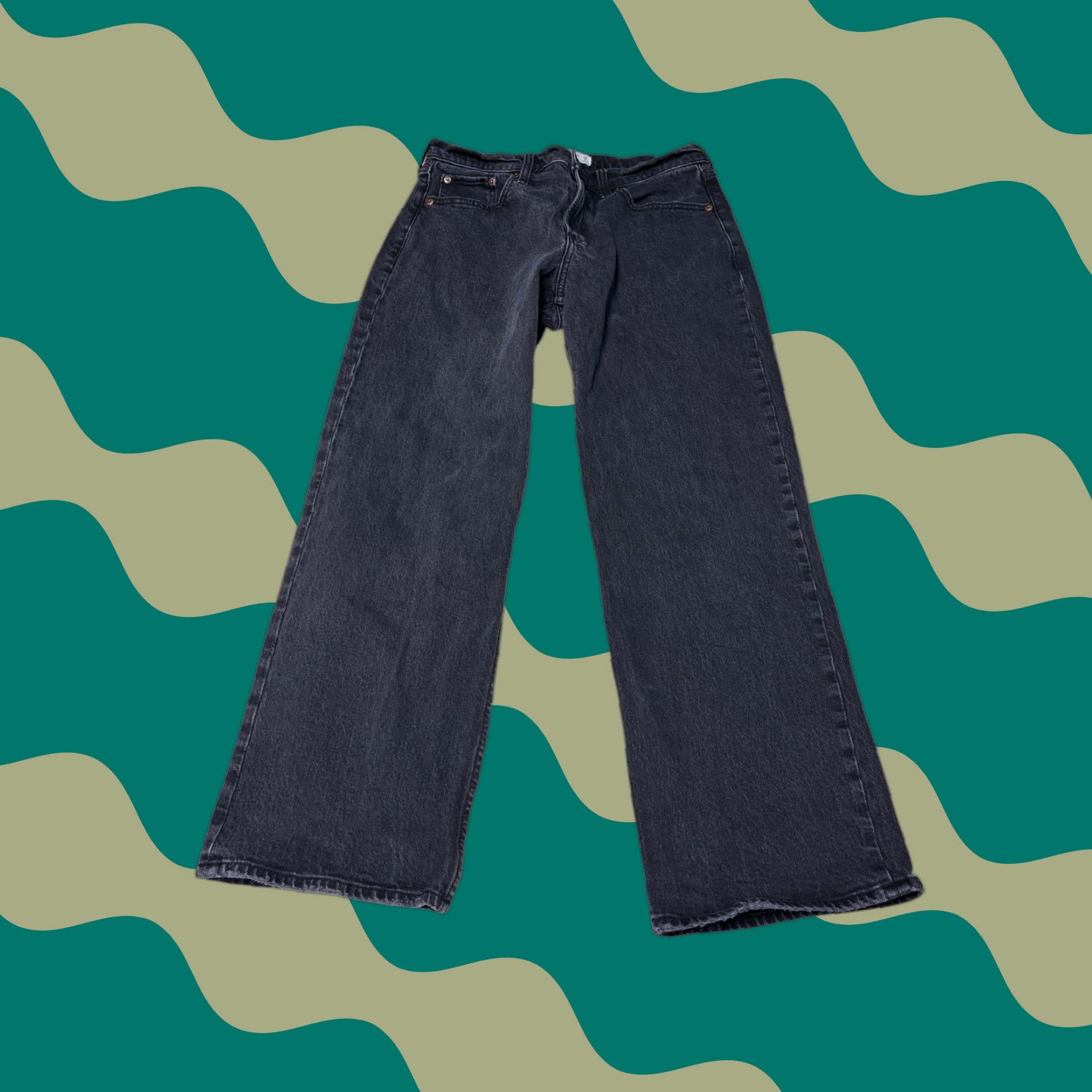Abercrombie & Fitch Abercrombie & Fitch The Baggy Low Rise Jeans Dark Wash 32X28 Curve Love Wide-Leg Jeans Womens Size 24" / US 00 / IT 34 - 1 Thumbnail