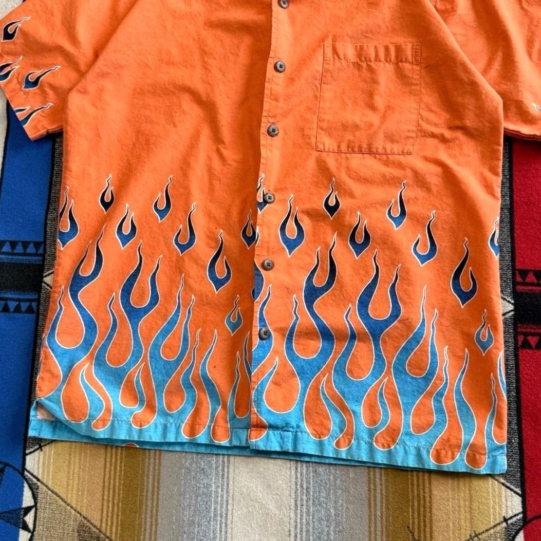 Vintage VINTAGE No Boundaries Shirt Size Large Y2K Grunge Skater Flames Orange Size US L / EU 52-54 / 3 - 5 Thumbnail