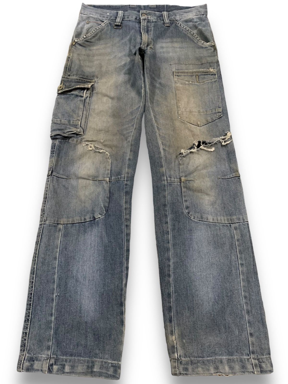 Japanese Brand Japanese Brand Mud Wash Double Knee Multipockets Cargo Jeans Size US 32 / EU 48 - 1 Thumbnail