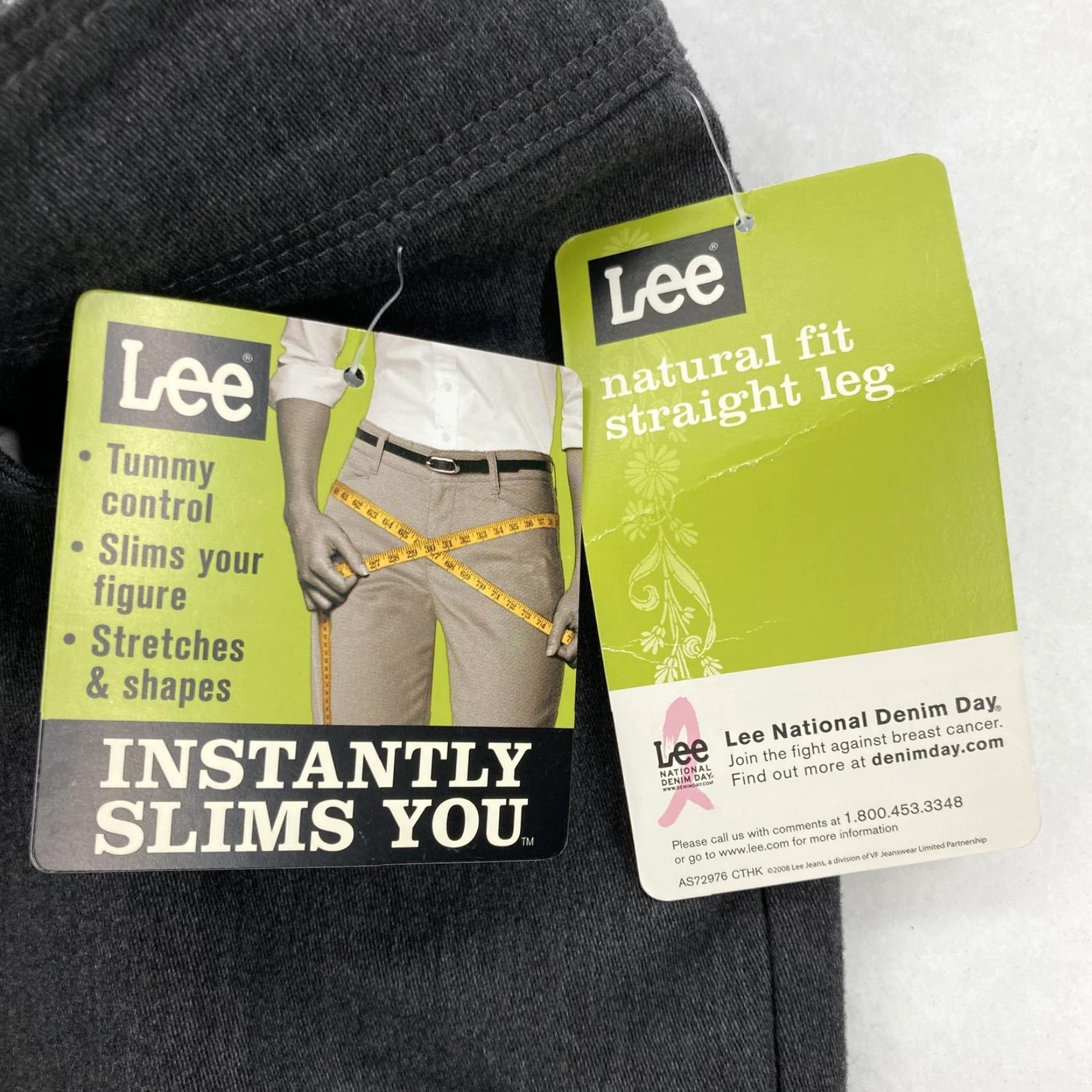 Lee Lee Pants Womens 8 Charcoal Gray Natural Fit Straight Leg Tummy Control Casual Dress Pants Slimming, Stretch, Shaping, Comfort for Workwear Size 30" / US 8 / IT 44 - 4 Thumbnail