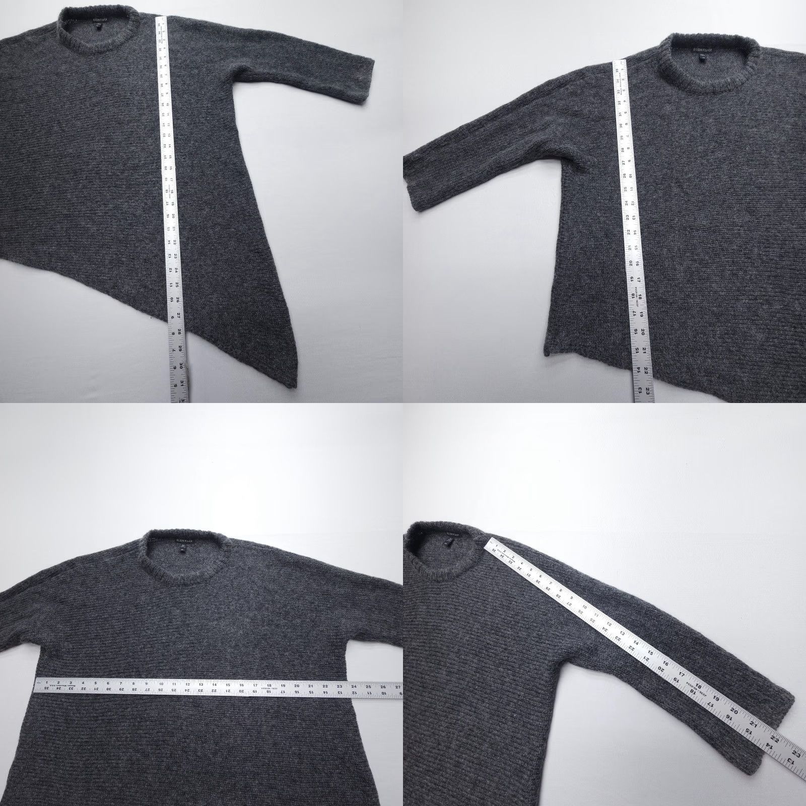 Eileen Fisher VINTAGE Eileen Fisher Asymmetric Hem Wool Mohair Sweater Size Small Gray Pullover Knit Size S / US 4 / IT 40 - 8 Thumbnail