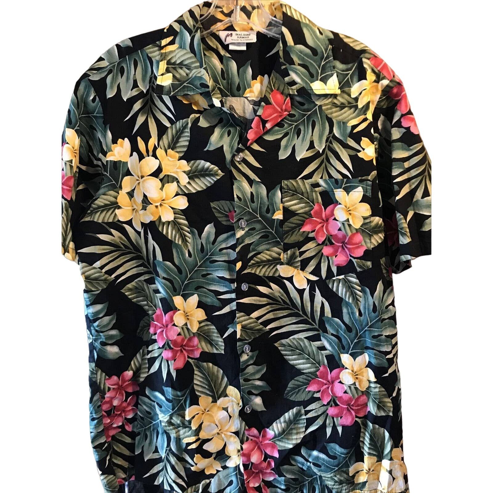 Other Malihini VTG Men L Black Floral Button Cotton Hawaiian Shirt Size US L / EU 52-54 / 3 - 1 Thumbnail