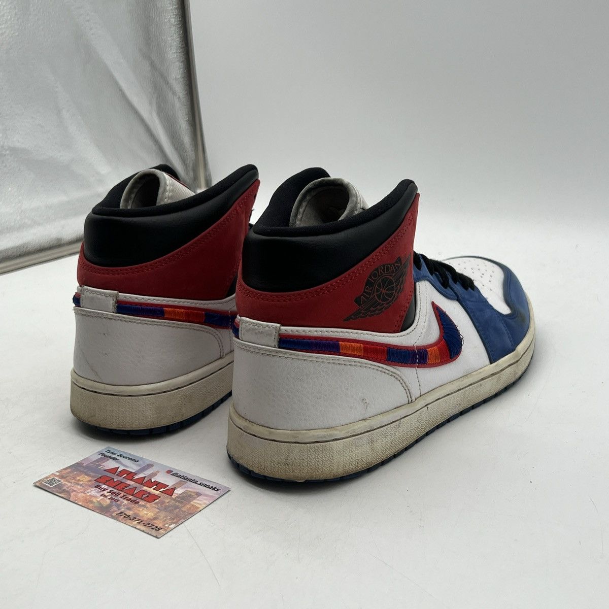 Nike Air Jordan 1 mid multicolored swoosh Size US 10 / EU 43 - 5 Thumbnail