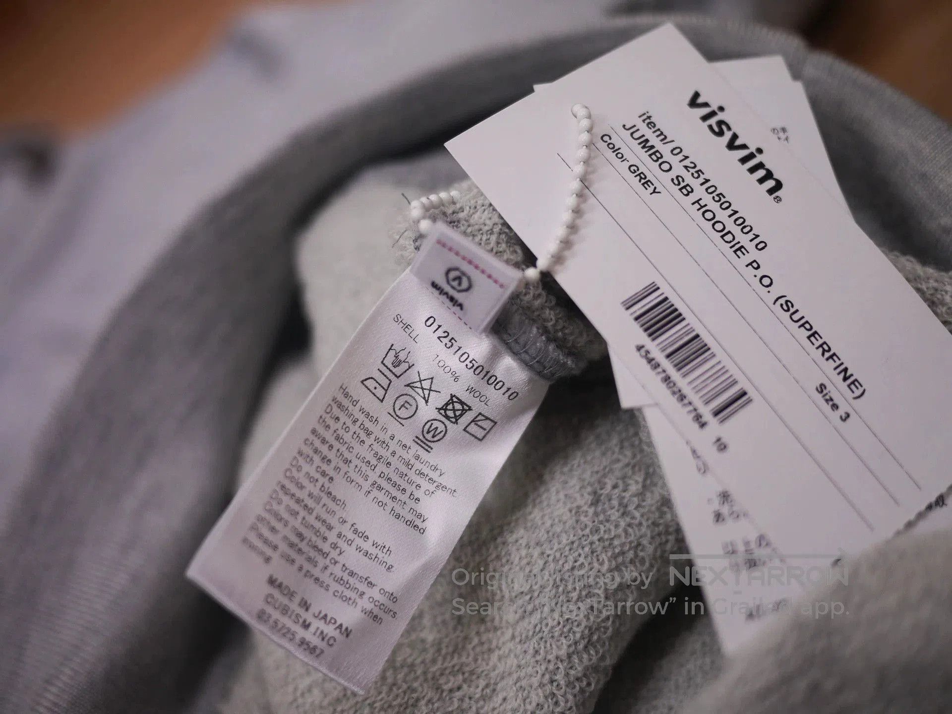 Visvim Gray Oversized Hoodie with Kangaroo Pocket. Size US L / EU 52-54 / 3 - 7 Thumbnail