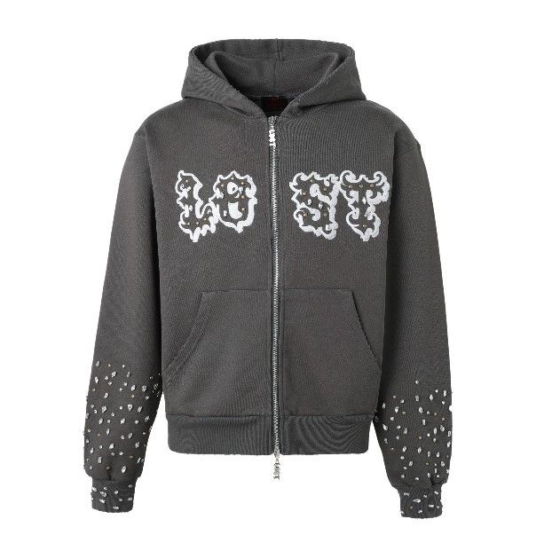 LOST INTRICACY Lost Intricacy 'Patch' Dark Grey Zip Up Hoodie Size US XXL / EU 58 / 5 - 1 Preview